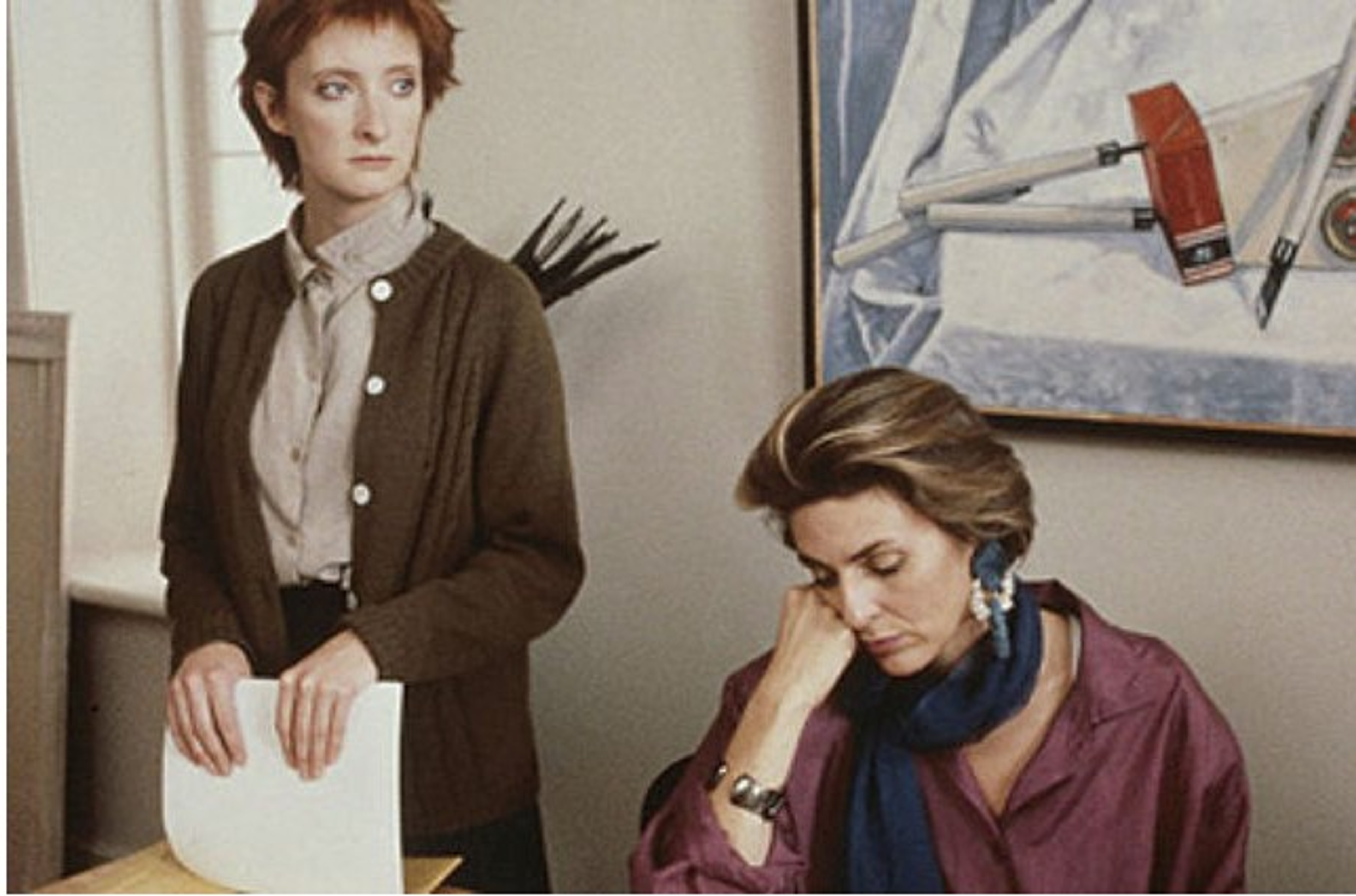 Film still from ‘I've Heard the Mermaids Singing’, 1987, dir. Patricia Rozema, courtesy of Film Associates.