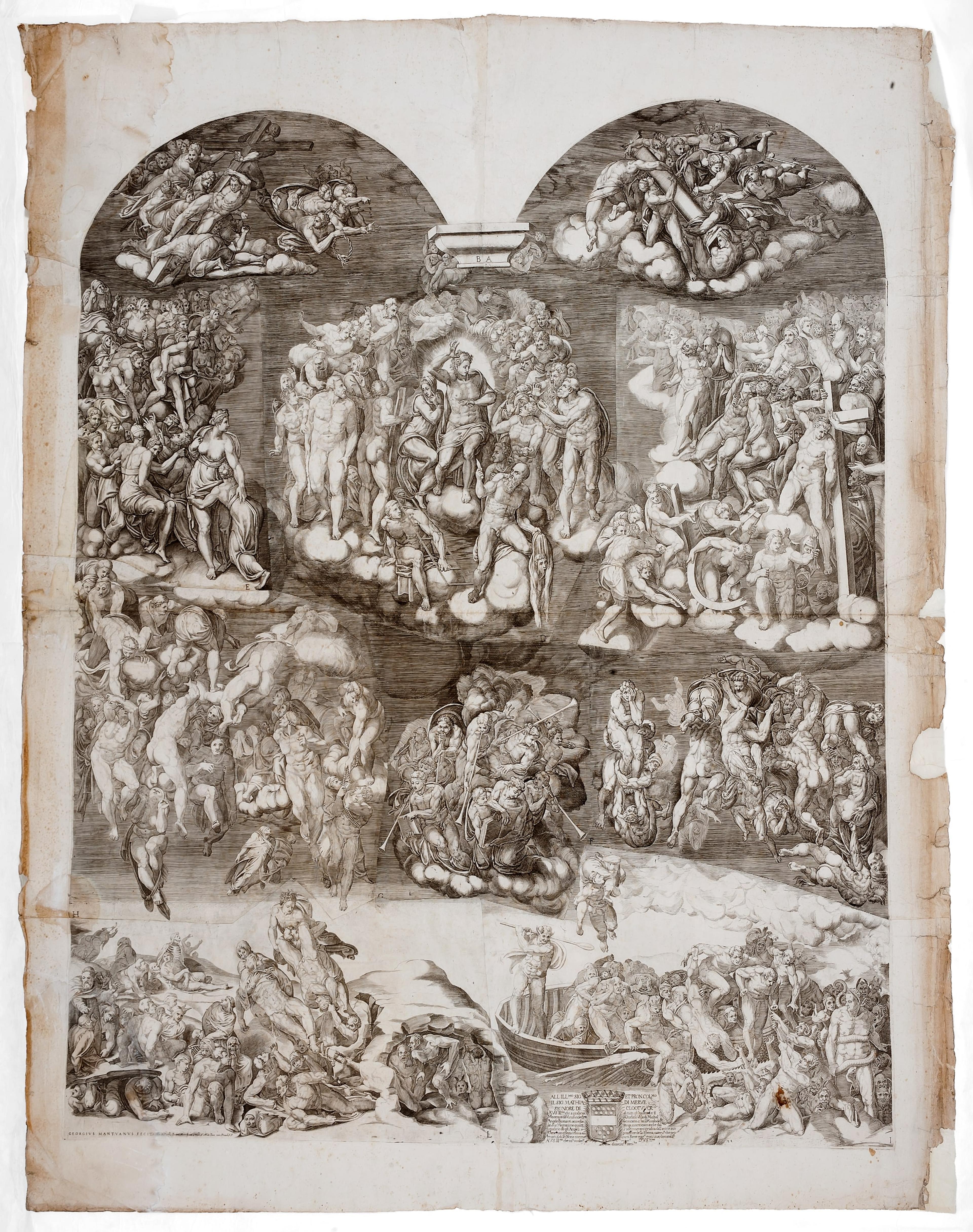 Giorgio Ghisi (1520-1582) after Michelangelo (1475-1564), The Last Judgement, fifth state, after 1650 (original date of publication mid-1540s), engraving, 1223 x 1072mm. Private collection.