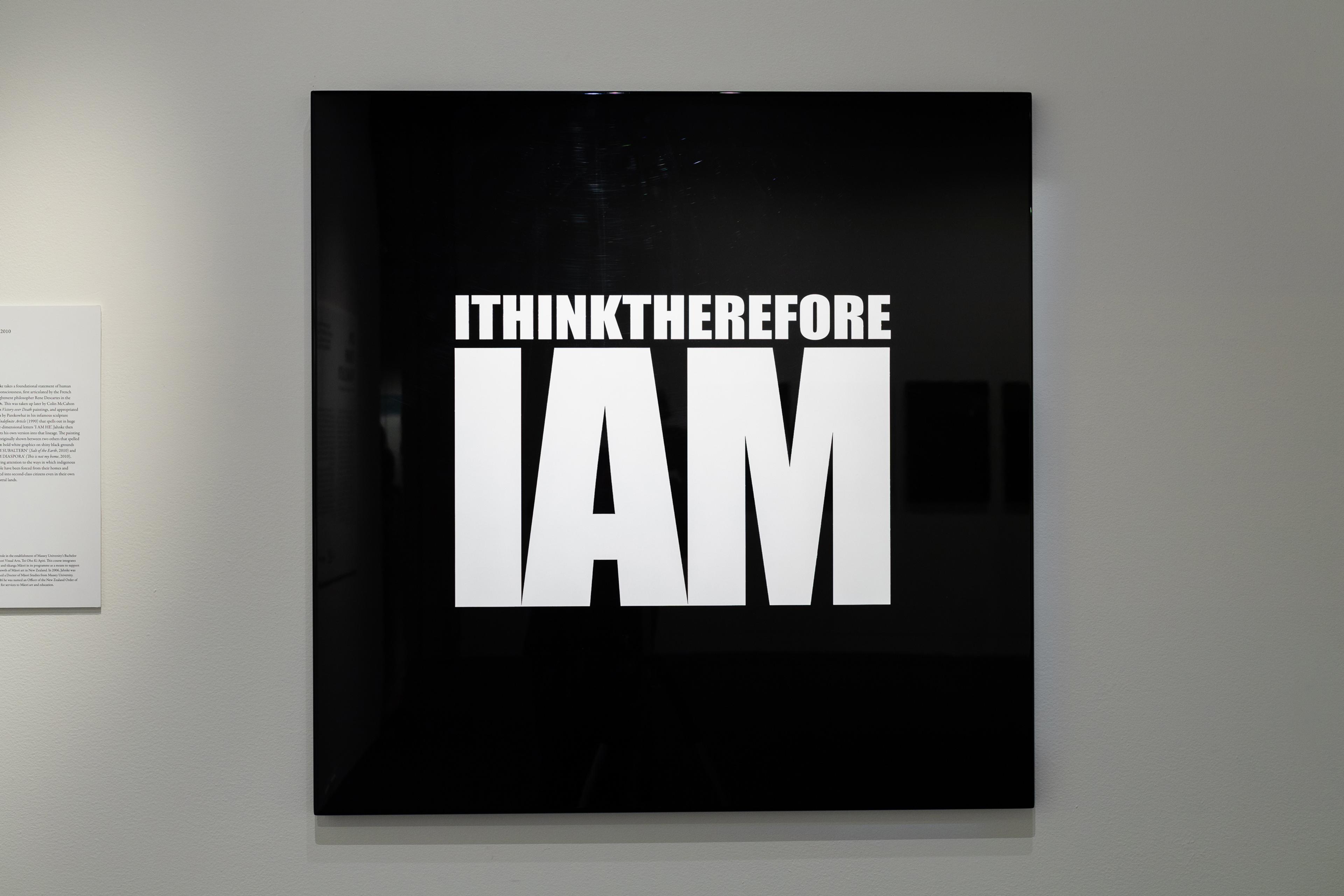 Robert Jahnke, Cogito Ergo Sum (ITHINKTHEREFORE IAM), 2010, lacquer on stainless steel, artwork 