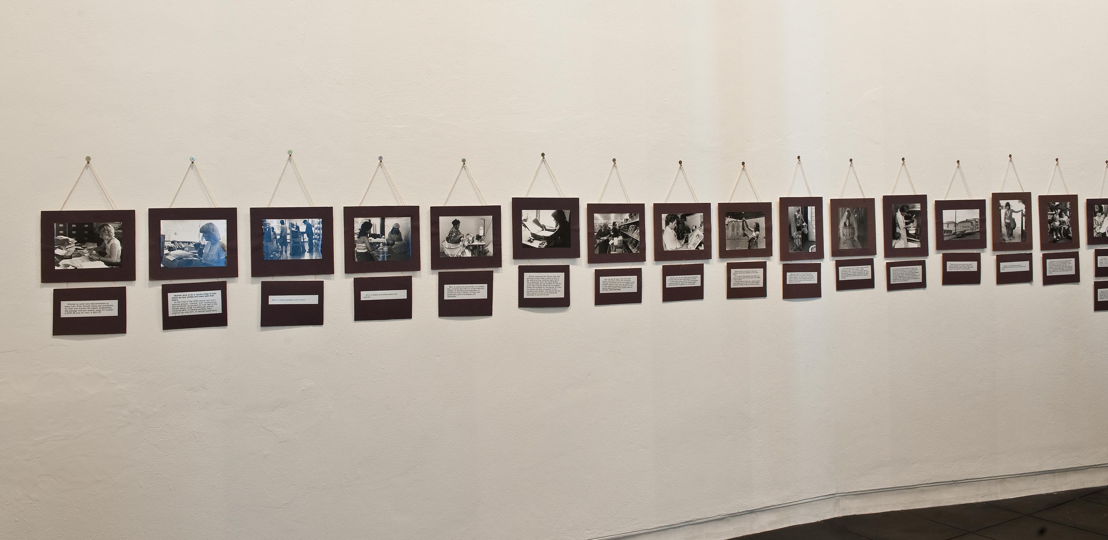 Women Under Capitalism (1981). 21 black and white photographs with accompanying text. Produced by Mary Slater, Hilary Watson, and Audrey Young. Photo: Robert Cross.