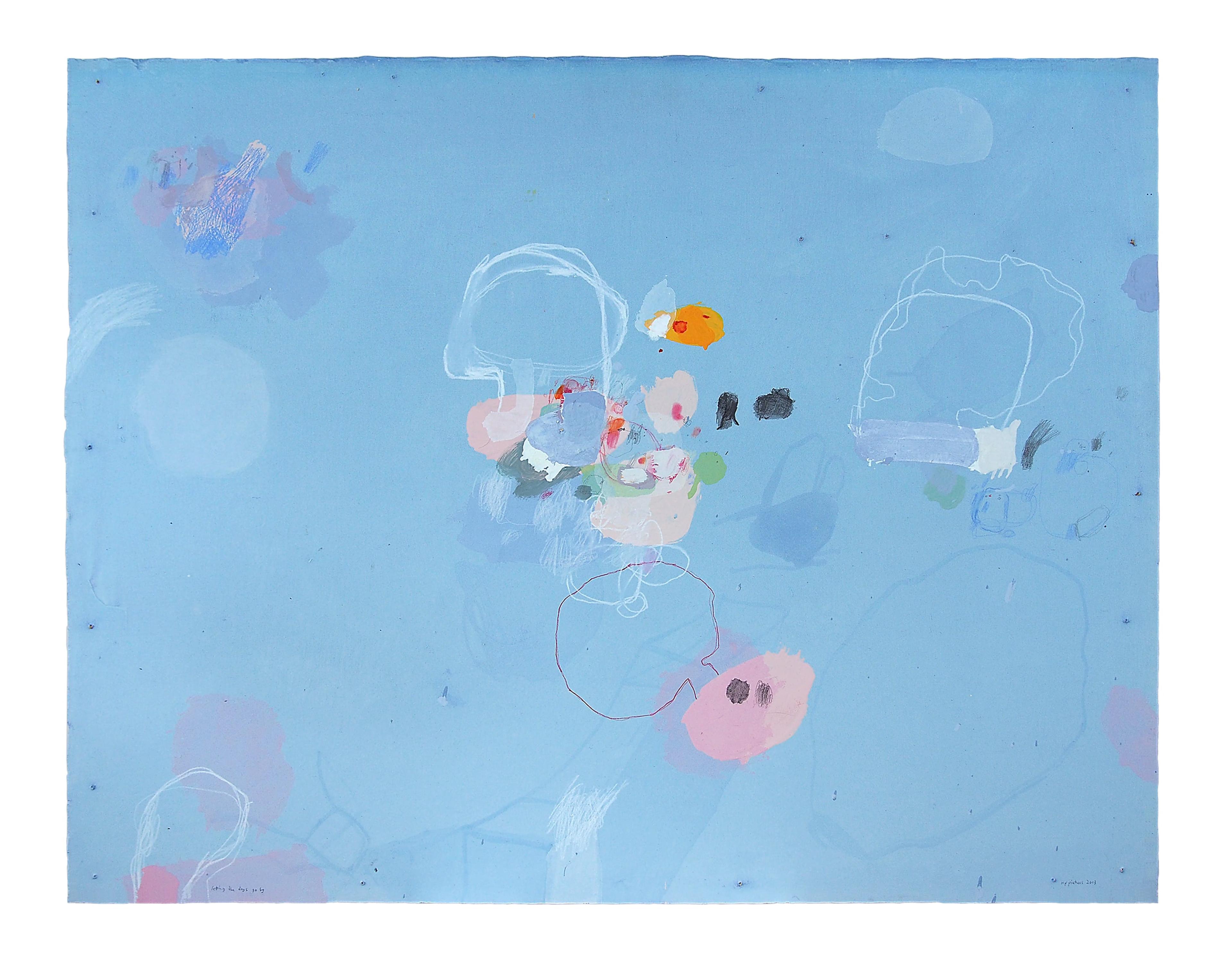 Kim Pieters, ‘letting the days go by’, from the ‘arbitrary knowledges’ series 2013, mixed media on board, 600 x 820mm, private collection, Dunedin © Kim Pieters