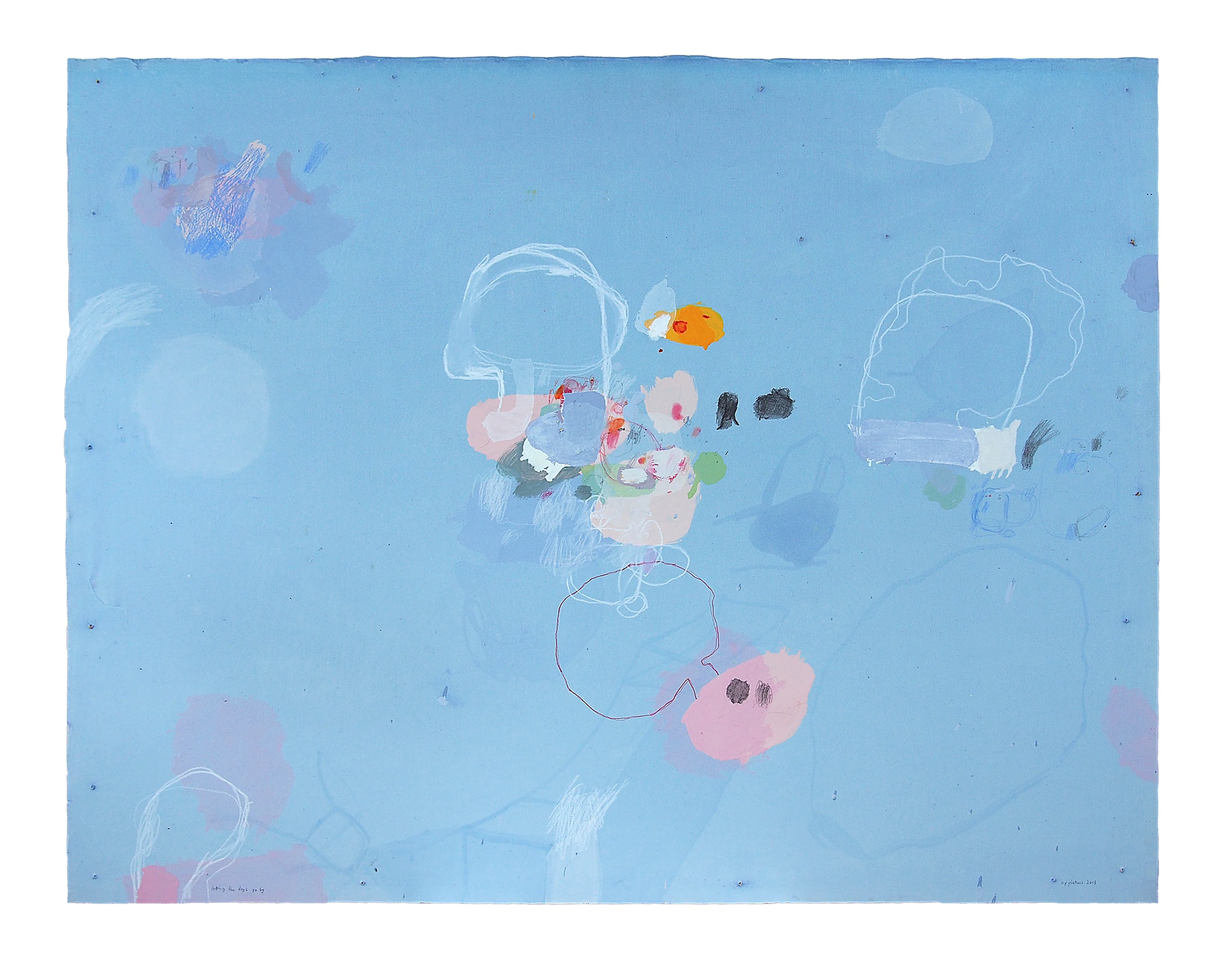 Kim Pieters, ‘letting the days go by’, from the ‘arbitrary knowledges’ series 2013, mixed media on board, 600 x 820mm, private collection, Dunedin © Kim Pieters