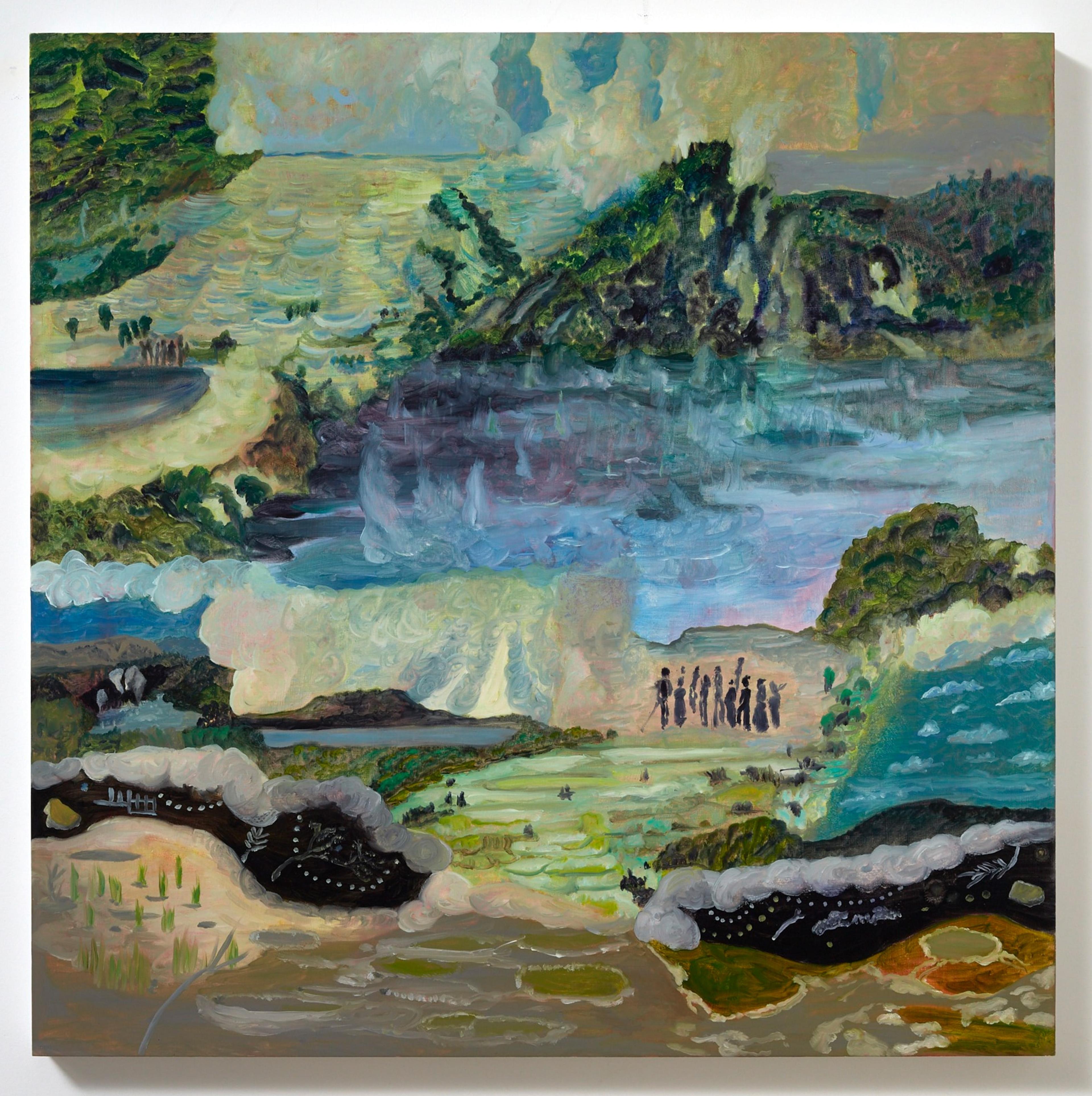 Barbara Tuck, Spirit Terrace, 2017, oil on board, 750 x 750mm. Courtesy of the artist