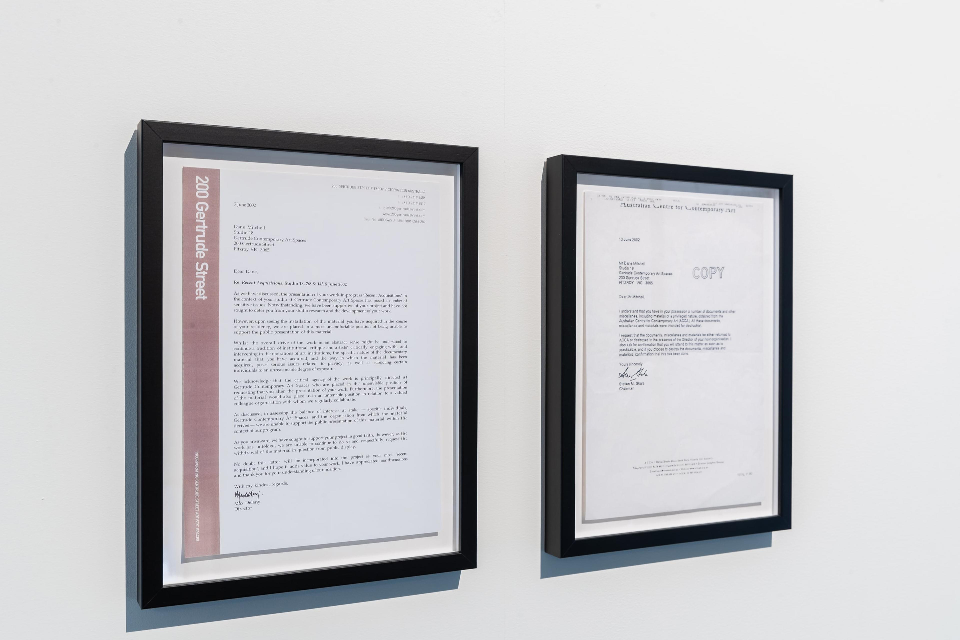 Dane Mitchell, Recent Acquisitions