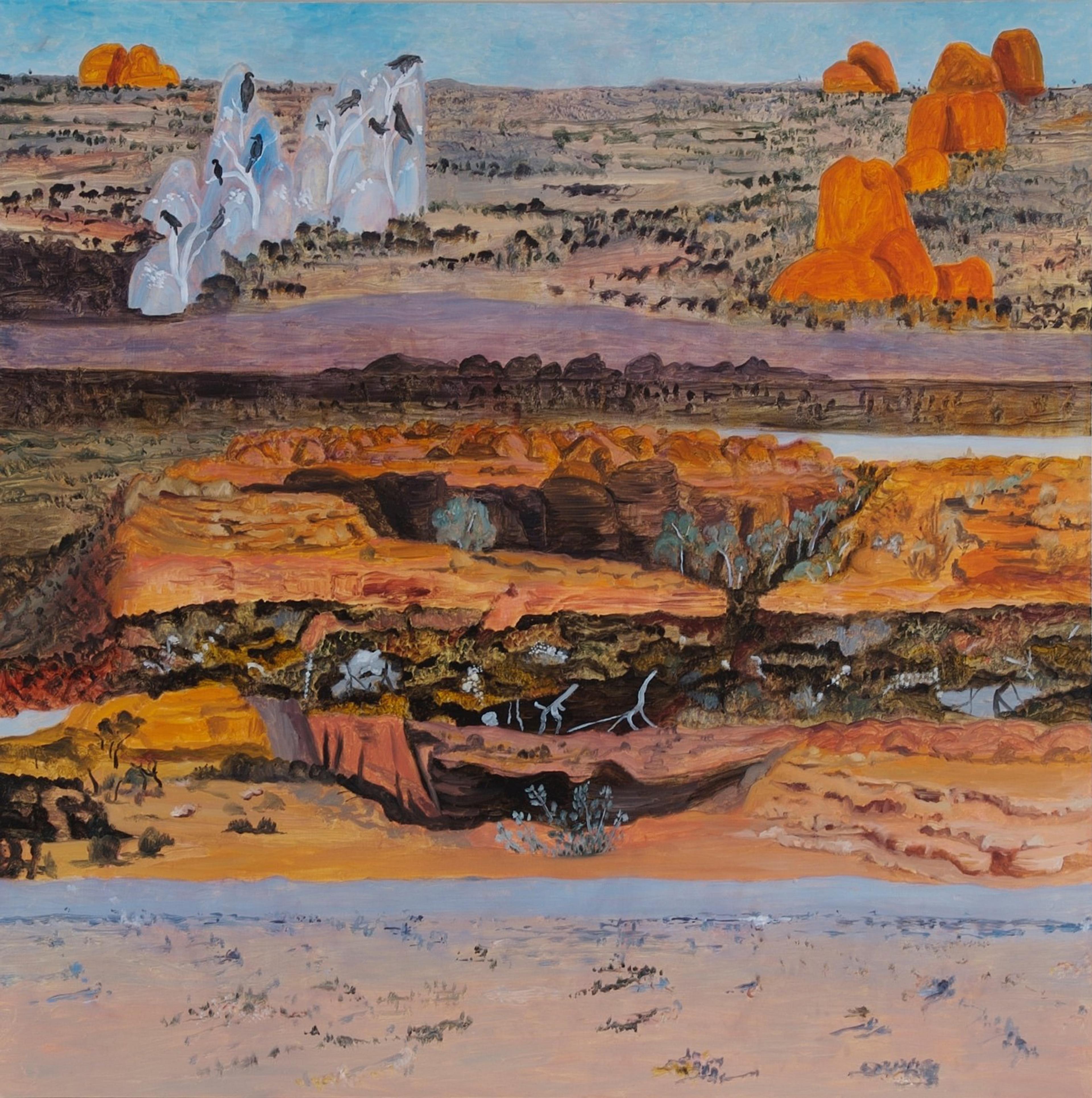 Barbara Tuck, When the water came, 2012, oil on board, 800 x 800mm. Courtesy of the artist