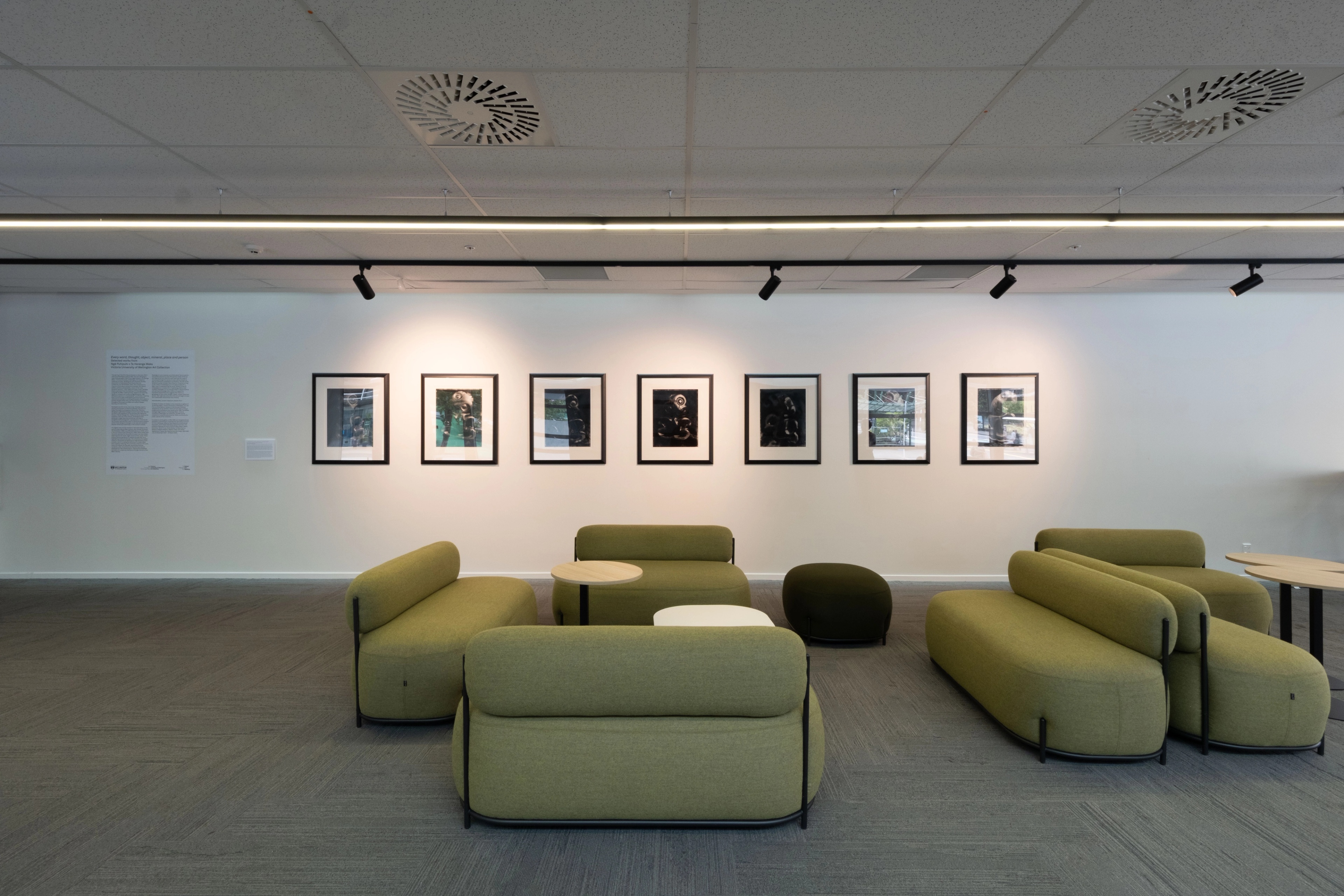 Installation view, Every word, thought, object, mineral, place and person