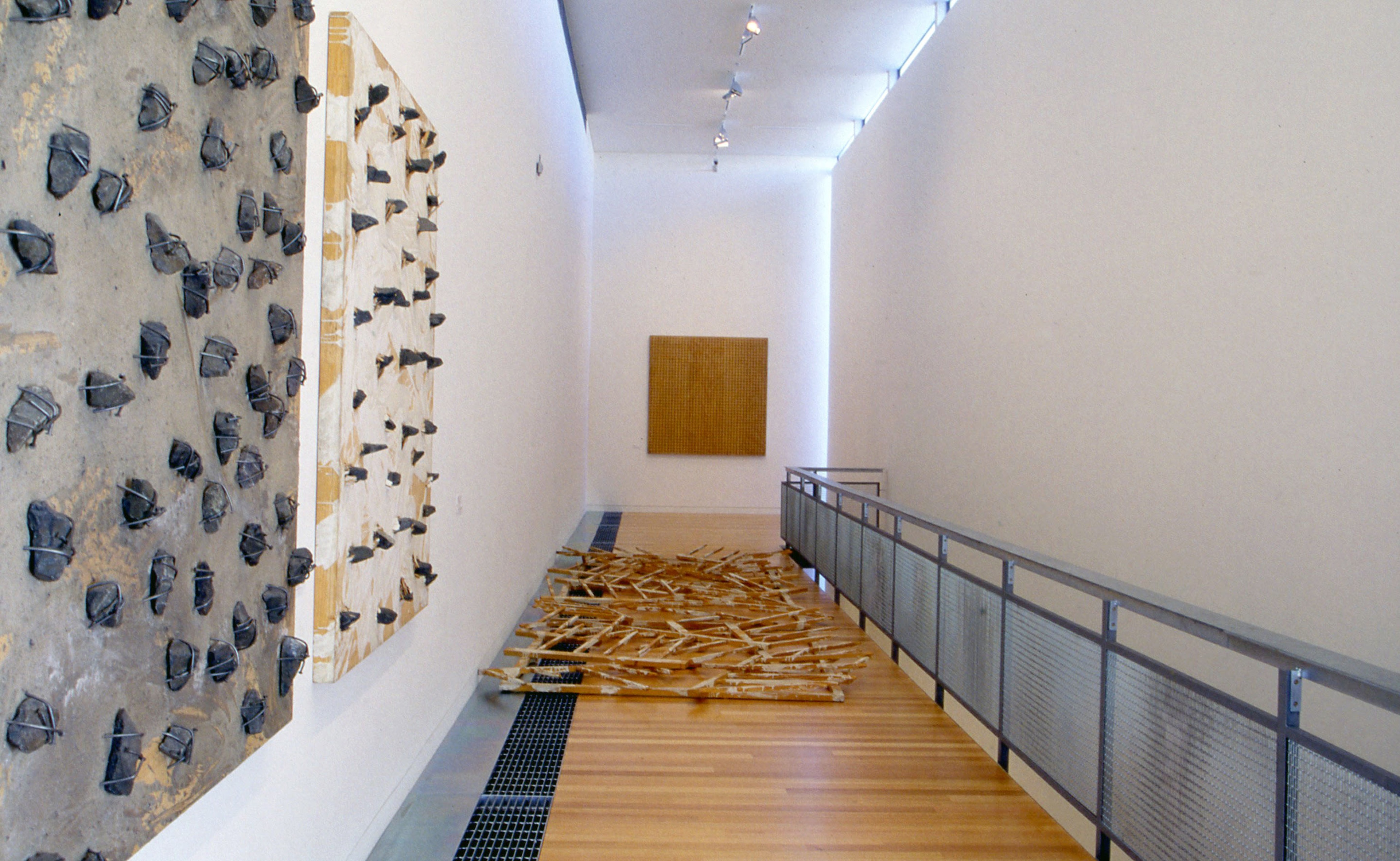 Installation view, Man’s Inhumanity: 14 Pacified Implements, Adam Art Gallery Te Pātaka Toi, Victoria University of Wellington, 2002