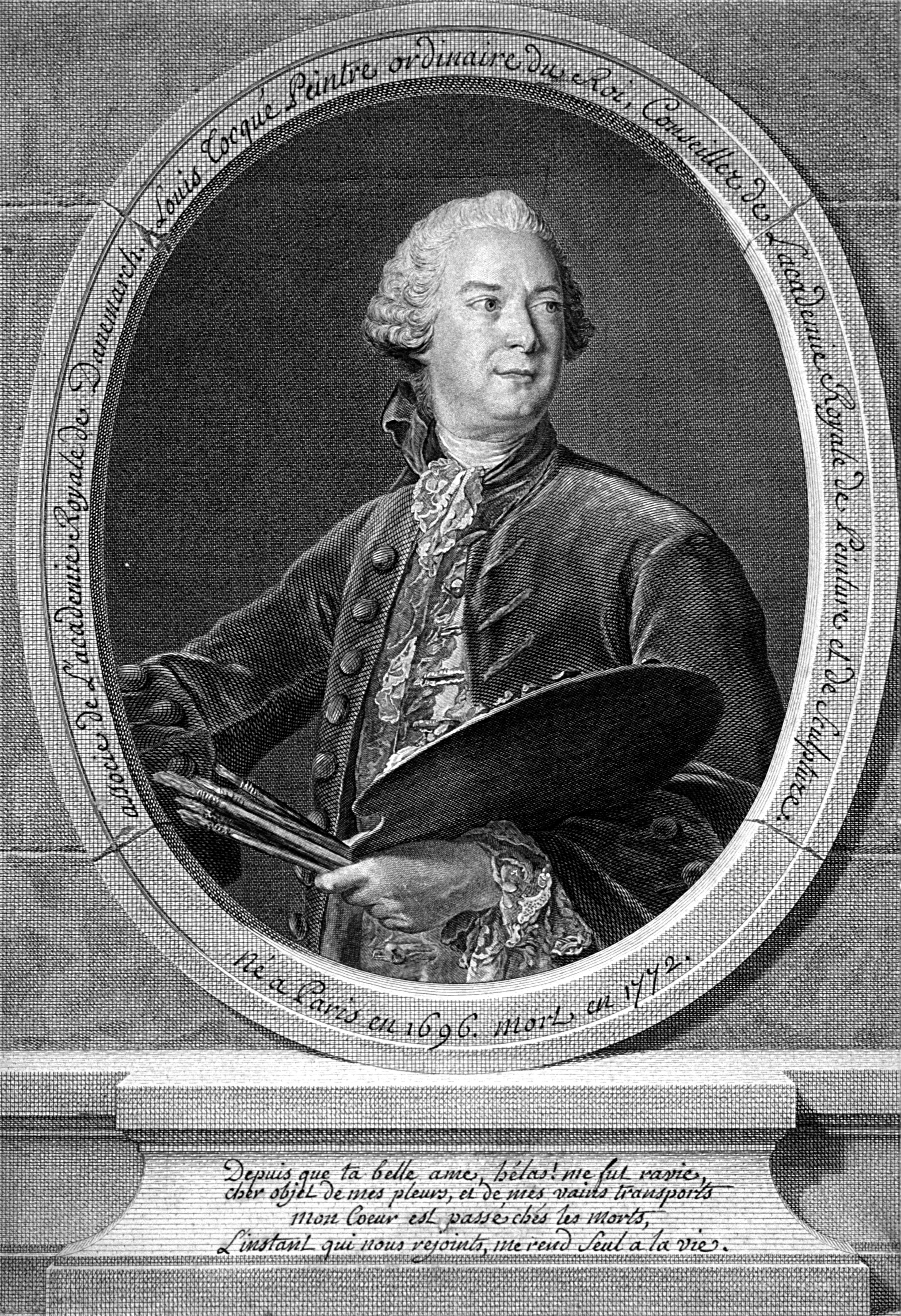 Engraved portrait of Louis Tocqué