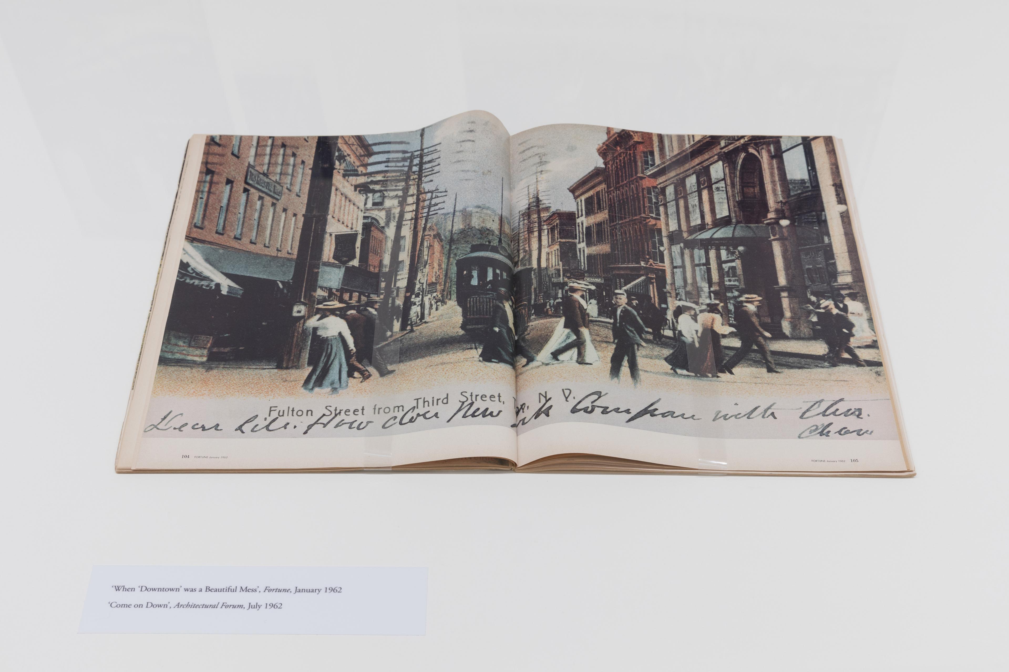 Walker Evans, ‘When ‘Downtown’ Was a Beautiful Mess’, Fortune, January 1962. Courtesy of the Metropolitan Museum of Art, New York. At Adam Art Gallery, Victoria University of Wellington, 2016, Photo: Shaun Waugh