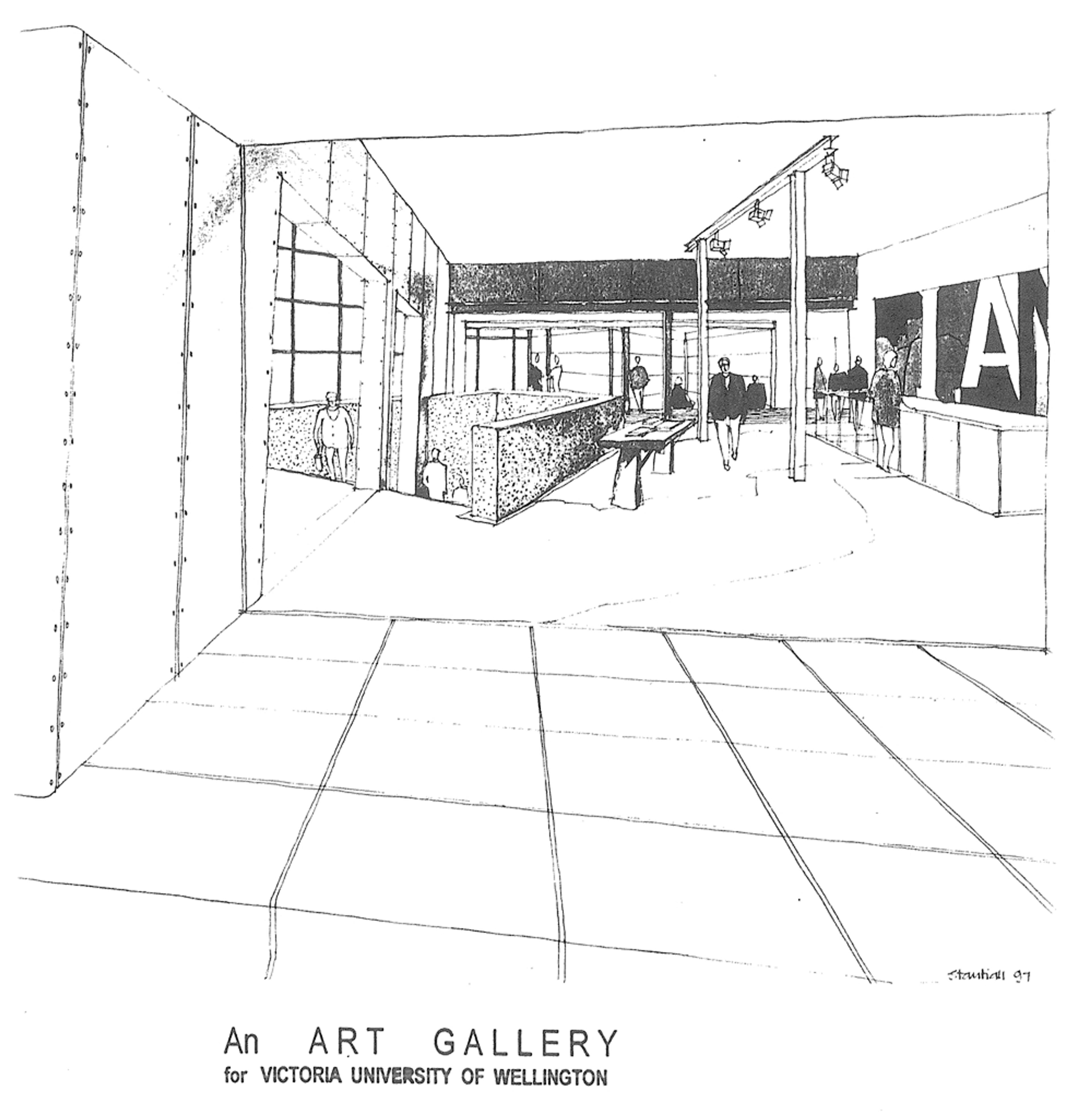 Athfield Architects, Concept sketch of Adam Art Gallery, 1997. Te Pātaka Toi Adam Art Gallery Archives.