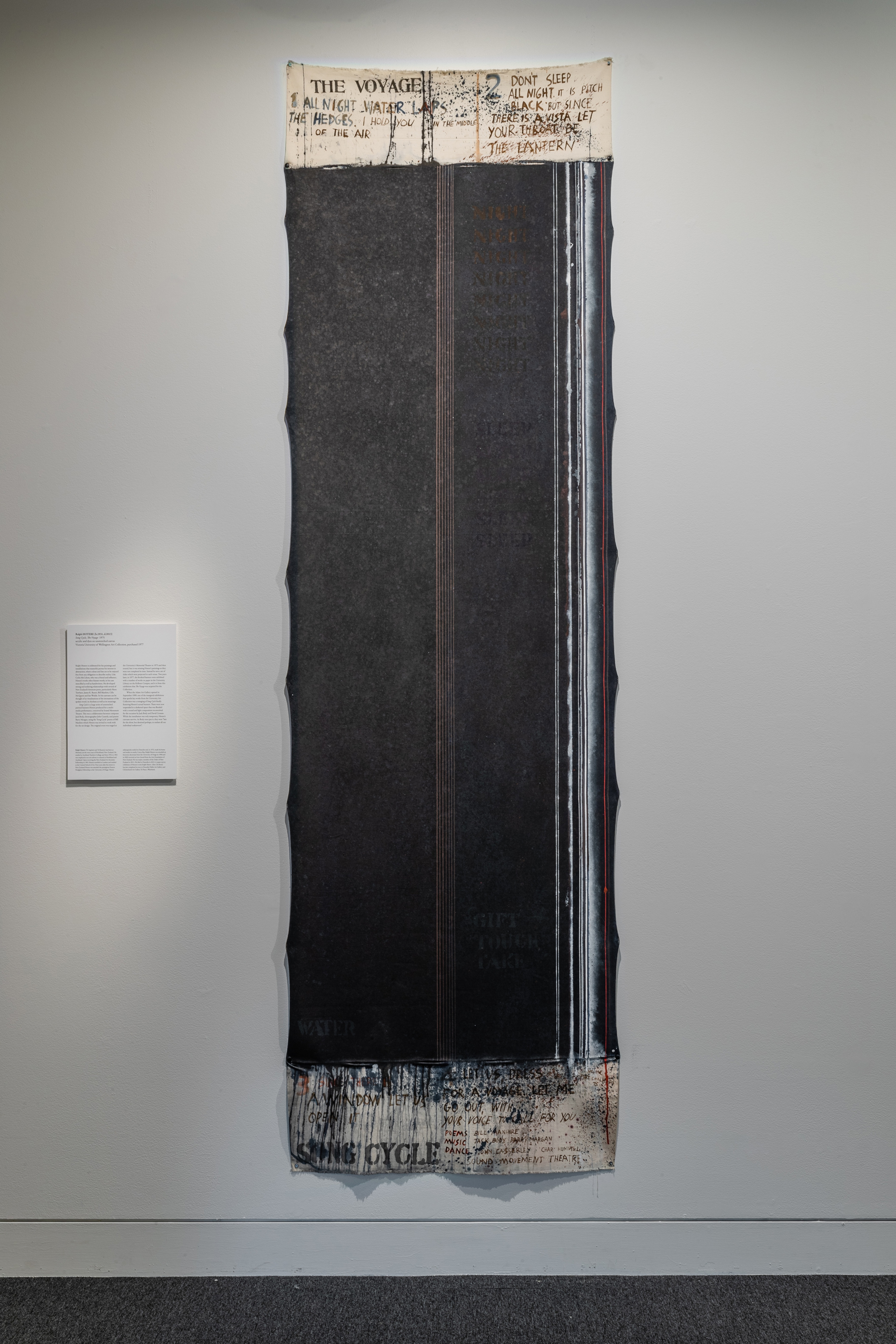 Ralph Hotere, Song cycle The voyage, 1975, acrylic and dyes on unstretched canvas