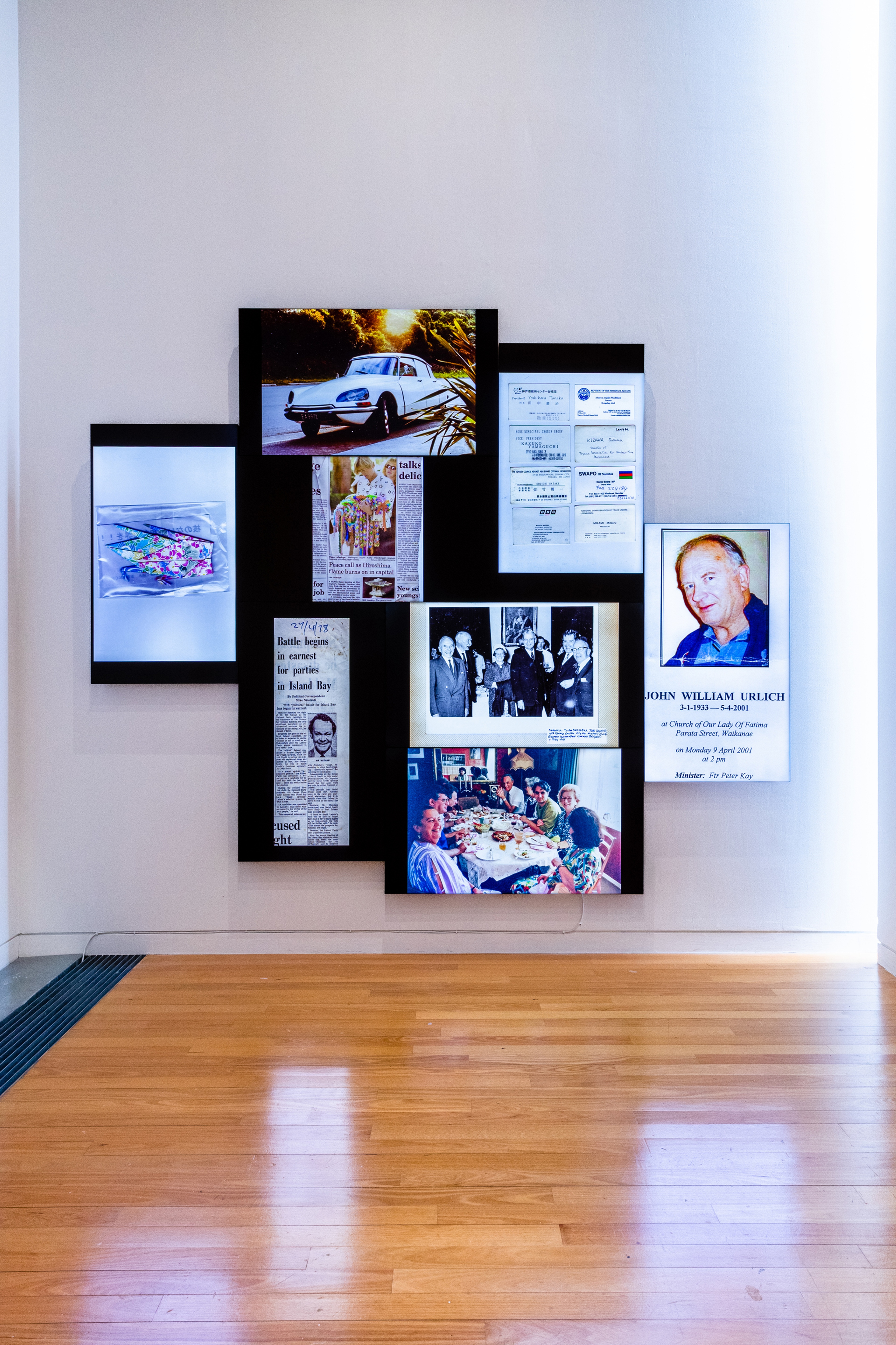 Installation view, Lucien Rizos: Everything, Te Pātaka Toi Adam Art Gallery, Te Herenga Waka Victoria University of Wellington, 2022. Photo: Ted Whitaker