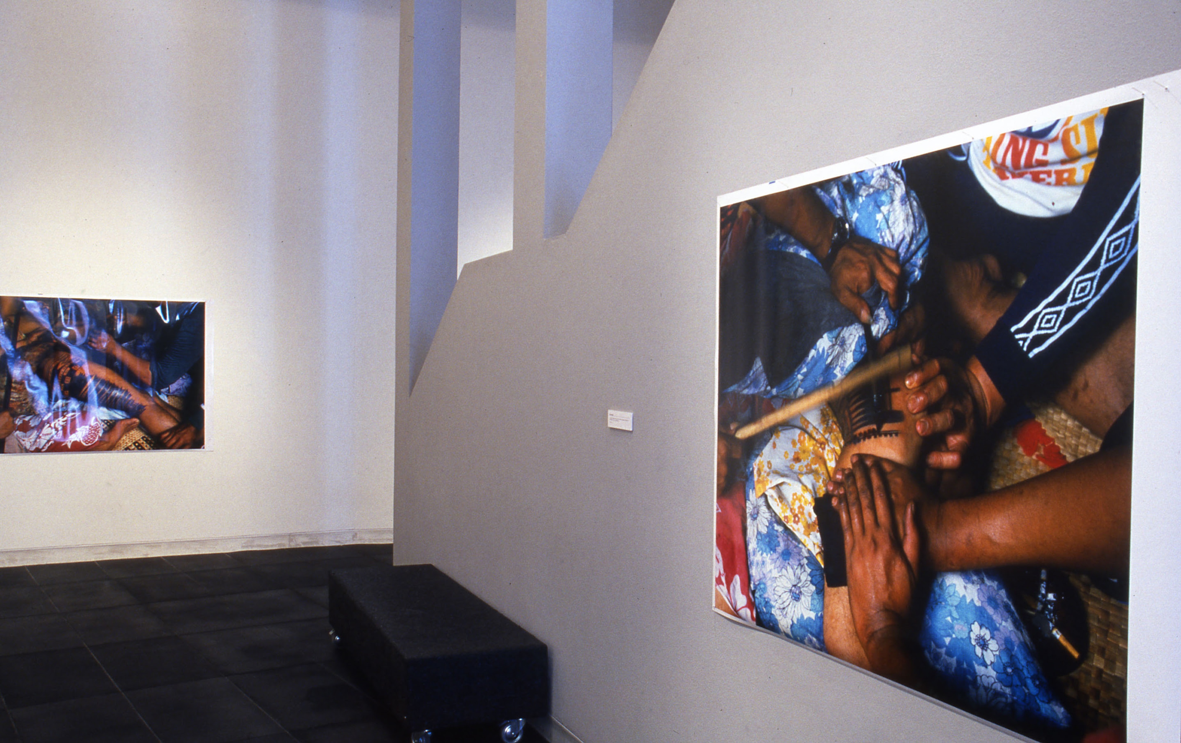 Installation view, Pe’a: Photographs by Mark Adams and Measina Samoa, Adam Art Gallery Te Pātaka Toi, Victoria University of Wellington, 2003