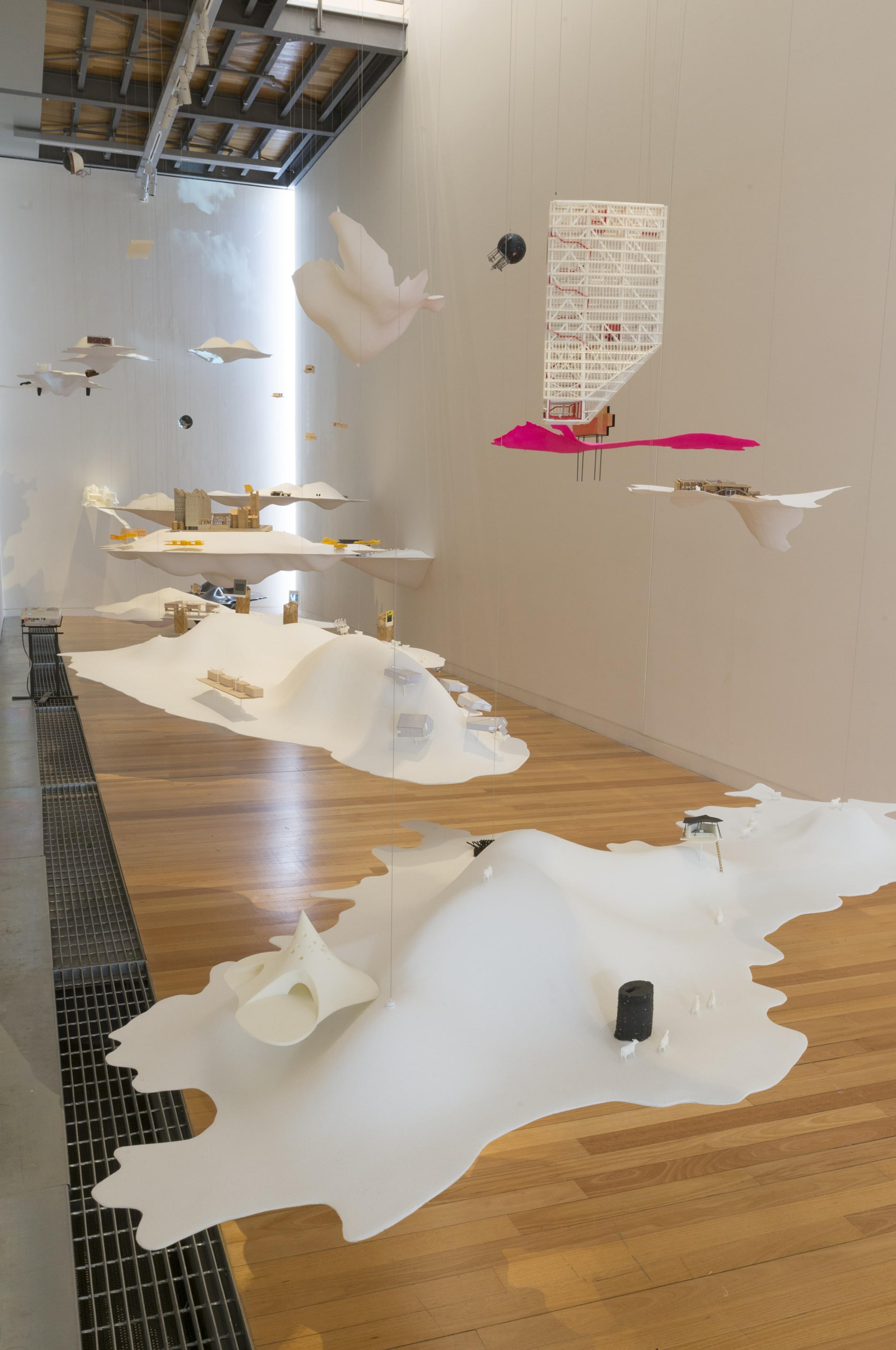 Installation view of Future Islands: The New Zealand Exhibition at the 2016 Venice Architecture Biennale at Adam Art Gallery Te Pātaka Toi, Victoria University of Wellington, 14 October – 17 December 2017