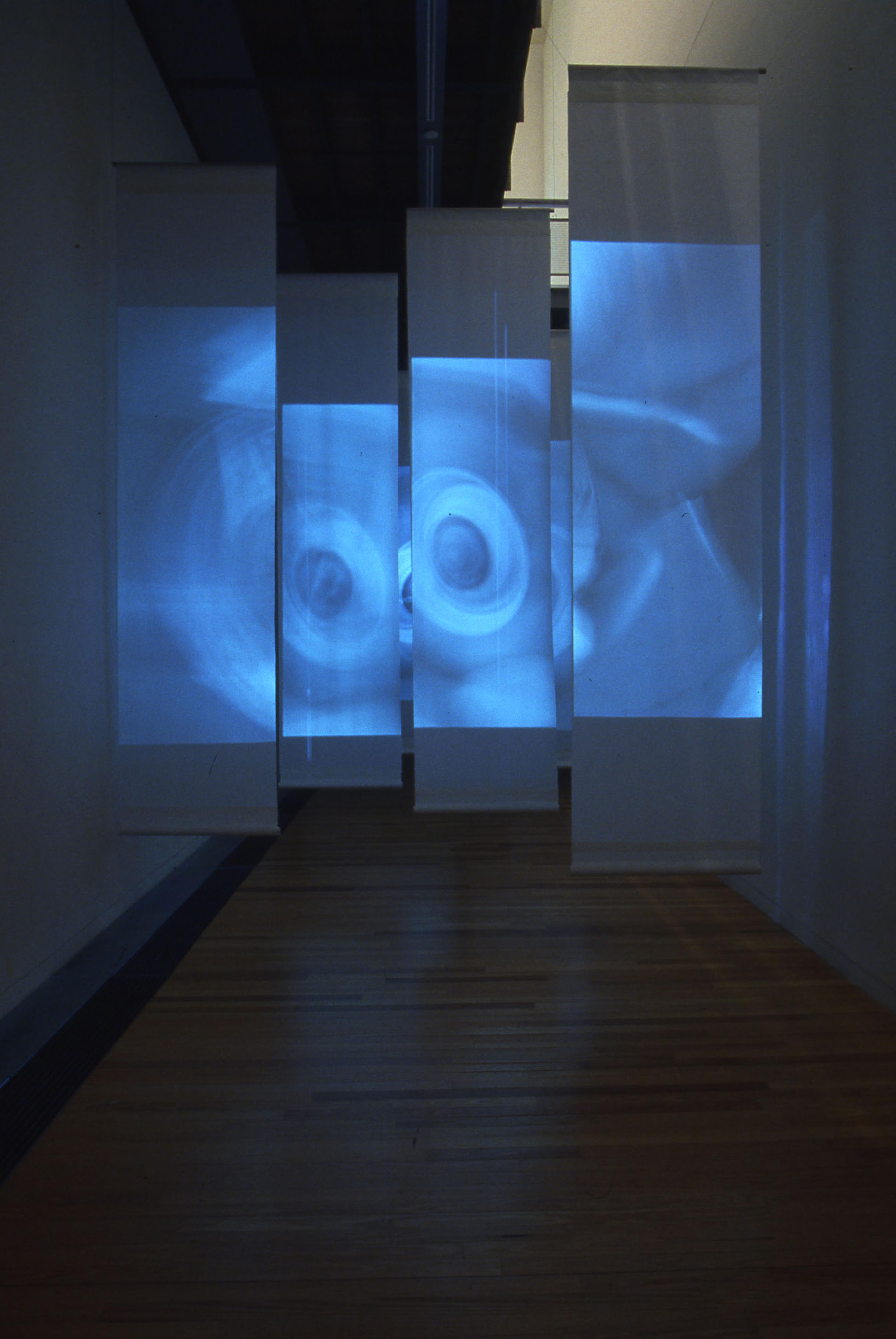 Wang Gongxin, Where are you?, 2003-2004, video installation. Installation view, Concrete Horizons: Contemporary Art from China, Adam Art Gallery Te Pātaka Toi, Victoria University of Wellington, 2004