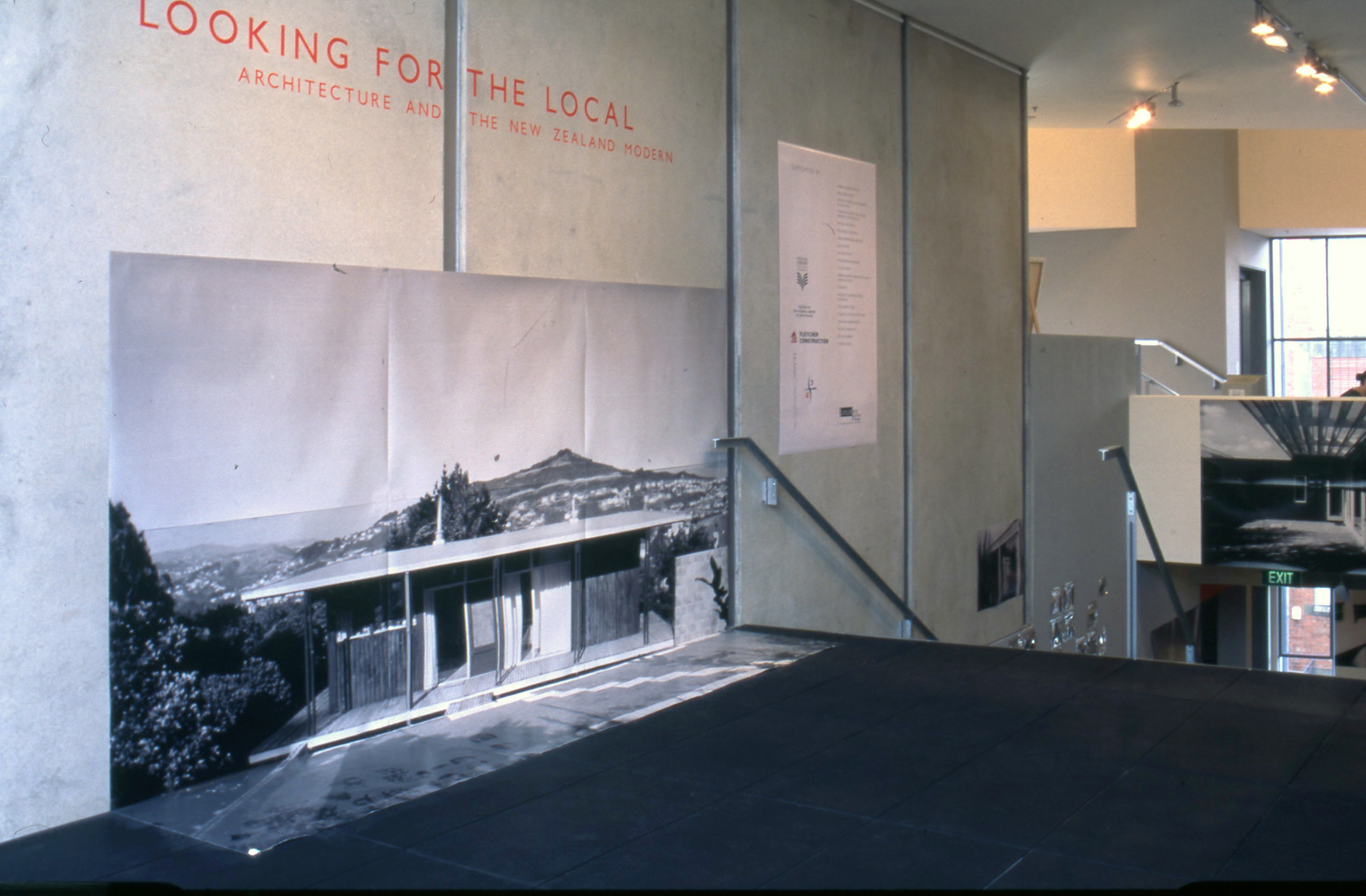 Installation view, Looking for the Local: Architecture and the New Zealand Modern, Adam Art Gallery Te Pātaka Toi, Victoria University of Wellington, 2000