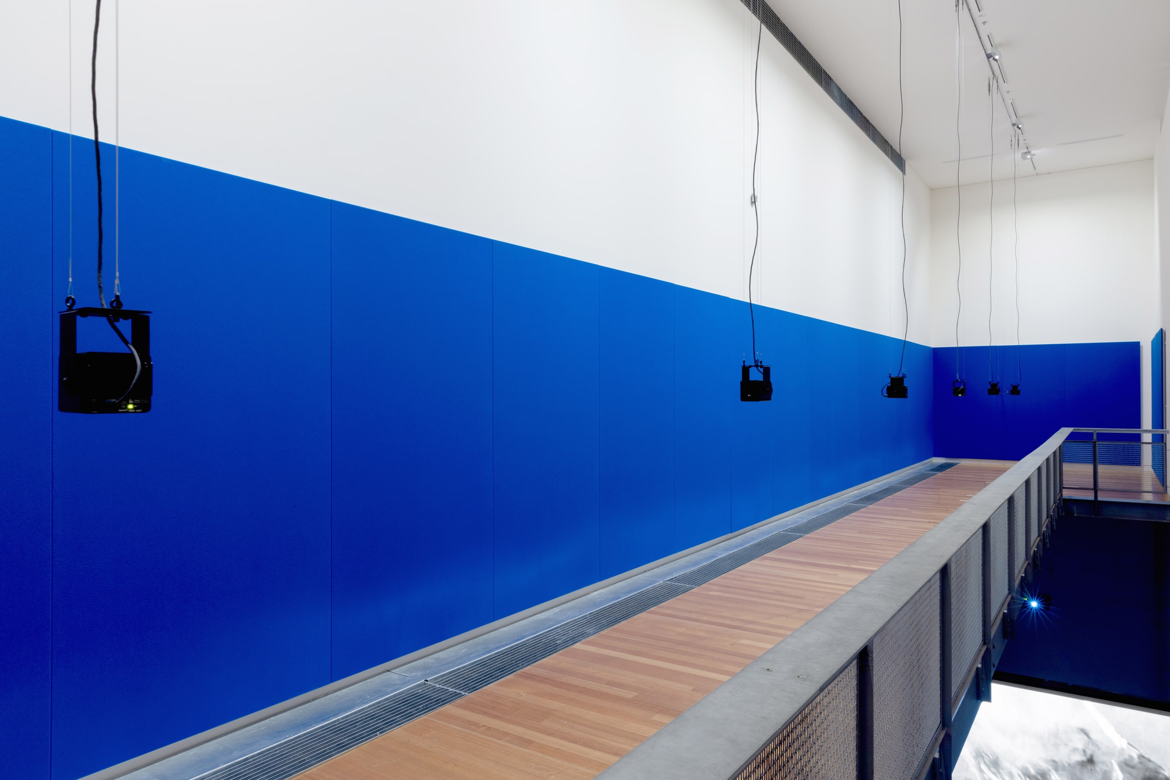 Florian Hecker, Formulation DBM Self, 2015–2017, 24:07 minutes; and Formulation as Texture [hcross], 2017, 24:20 minutes, pluriphonic computer-generated sound, loudspeaker system, acoustic panel system. Courtesy of the artist, Sadie Coles HQ and Galerie Neu. Installation view, Passages: Luke Fowler, Florian Hecker, Susan Philipsz, curated by Stephen Cleland, Adam Art Gallery Te Pātaka Toi, Victoria University of Wellington, 2019. Photo: Shaun Waugh.