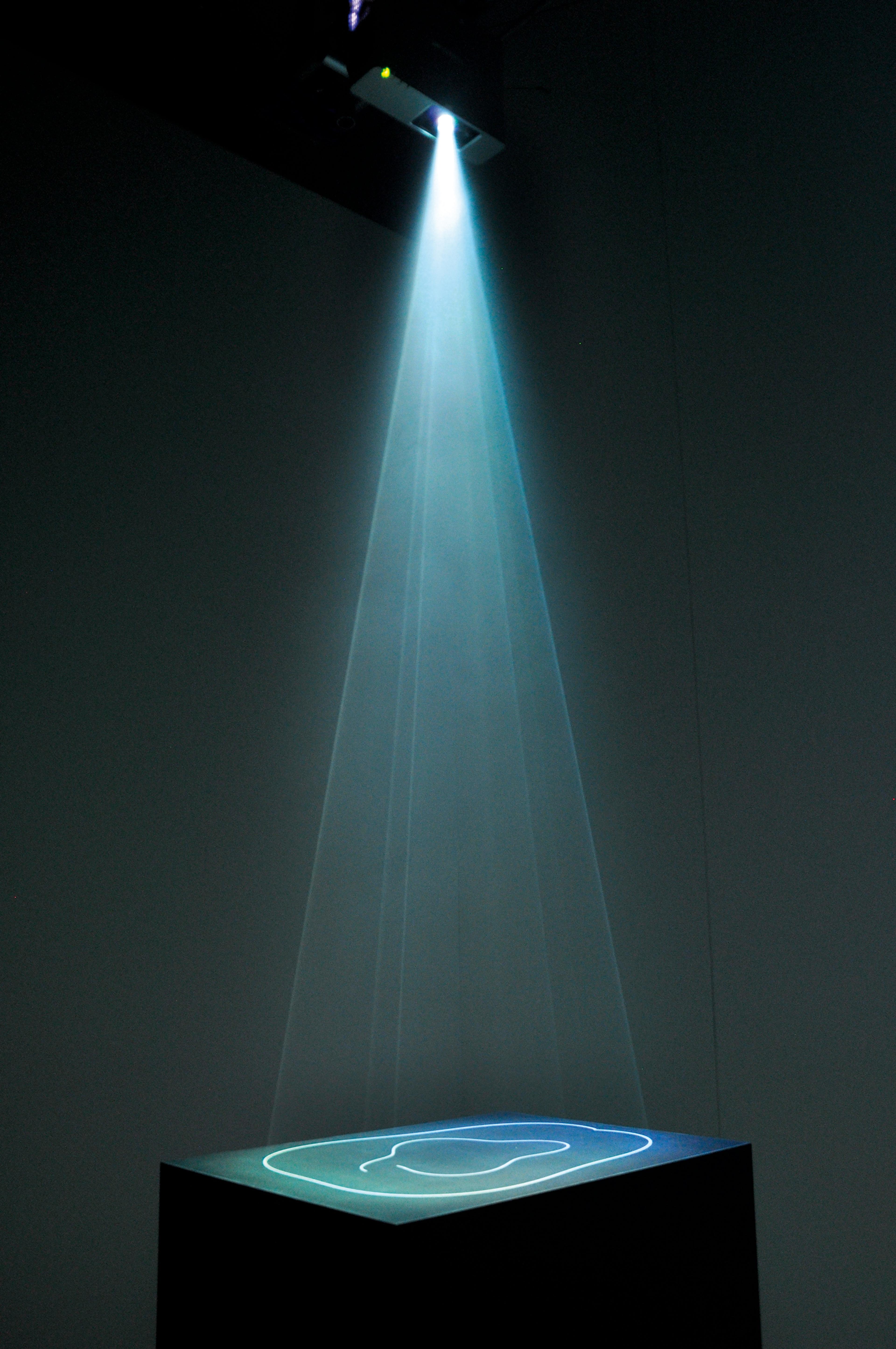 Installation view of Anthony McCall: Drawing With Light, Te Pātaka Toi Adam Art Gallery, Te Herenga Waka–Victoria University Wellington, 2010