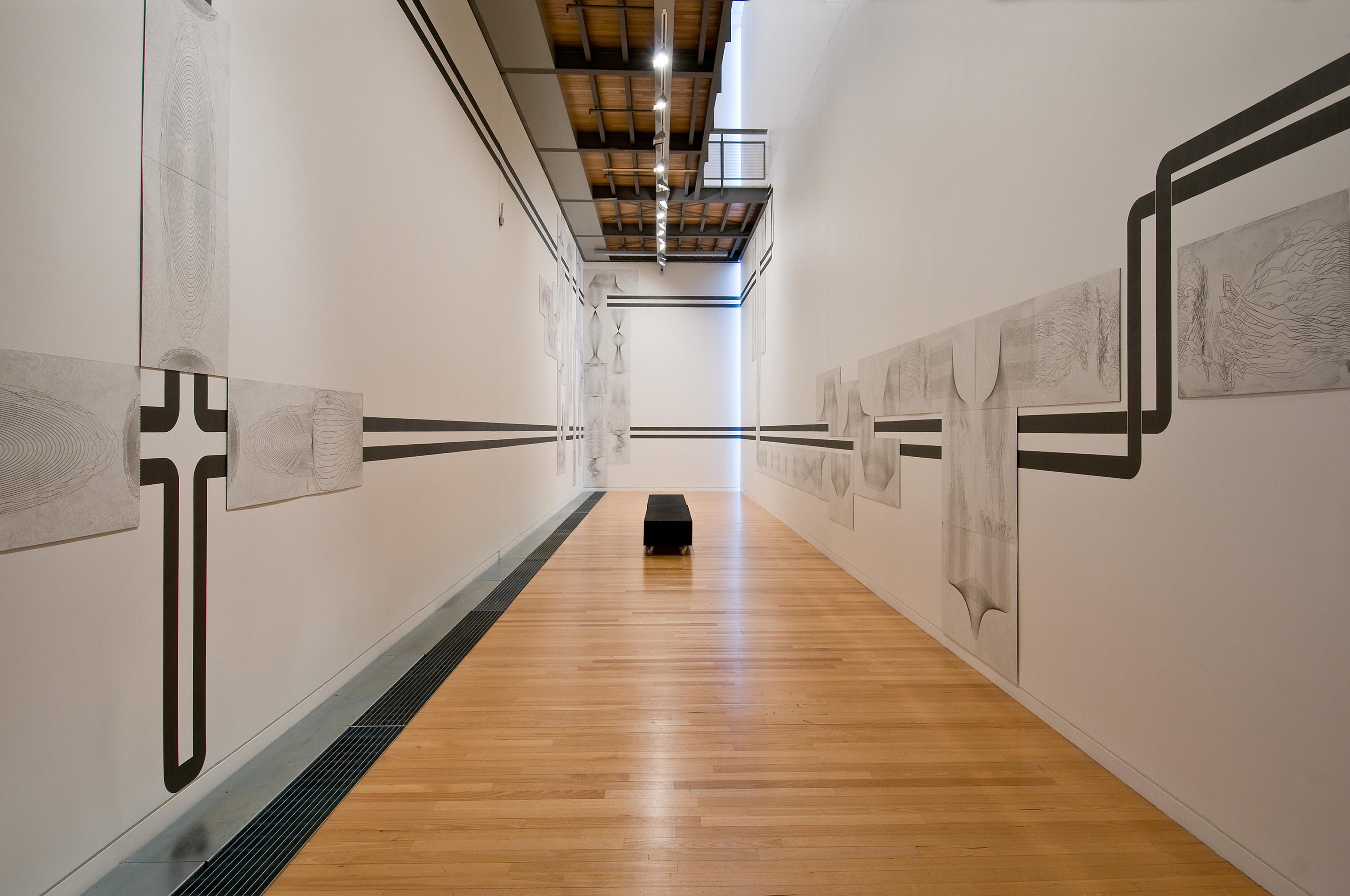 Julia Morison, Myriorama #5: Wayzgoose, 2009. Installation view, Wall Works, Adam Art Gallery Te Pātaka Toi, Victoria University of Wellington. Photo: Robert Cross