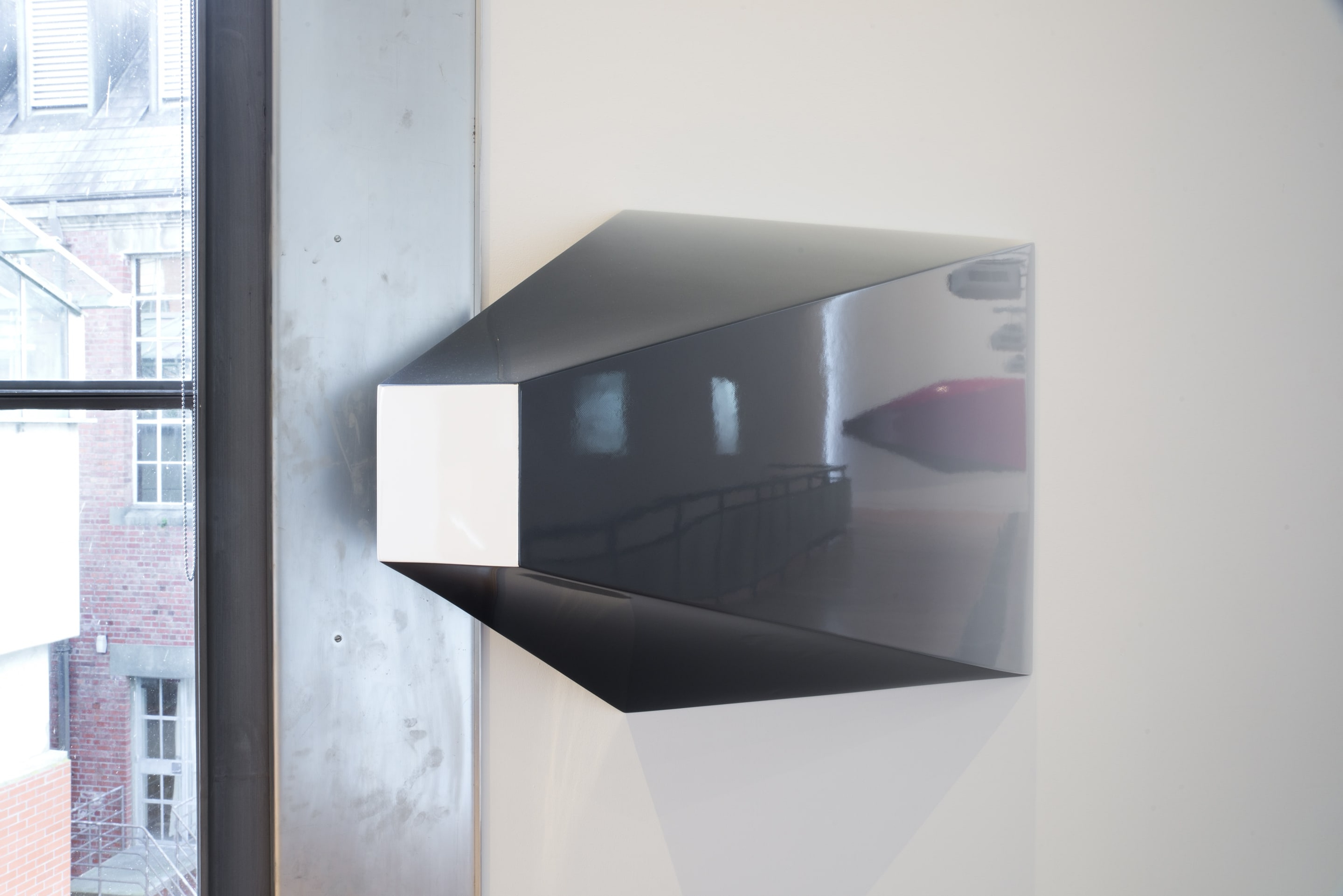 Sarah Munro, Surface Detail – Grey Scale, 2012, automotive paint over custom made fibreglass support. Courtesy of Page Blackie Gallery, Wellington, on view in Acting Out at Adam Art Gallery Te Pātaka Toi, photo: Shaun Matthews