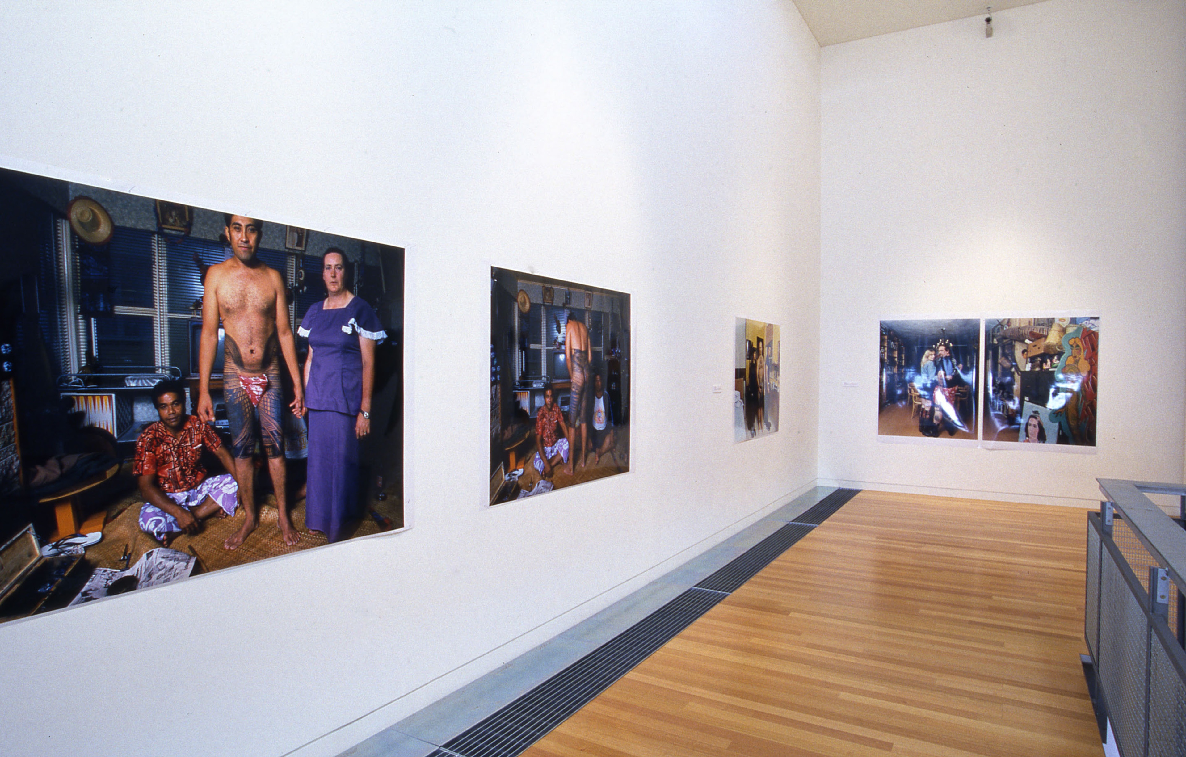 Installation view, Pe’a: Photographs by Mark Adams and Measina Samoa, Adam Art Gallery Te Pātaka Toi, Victoria University of Wellington, 2003