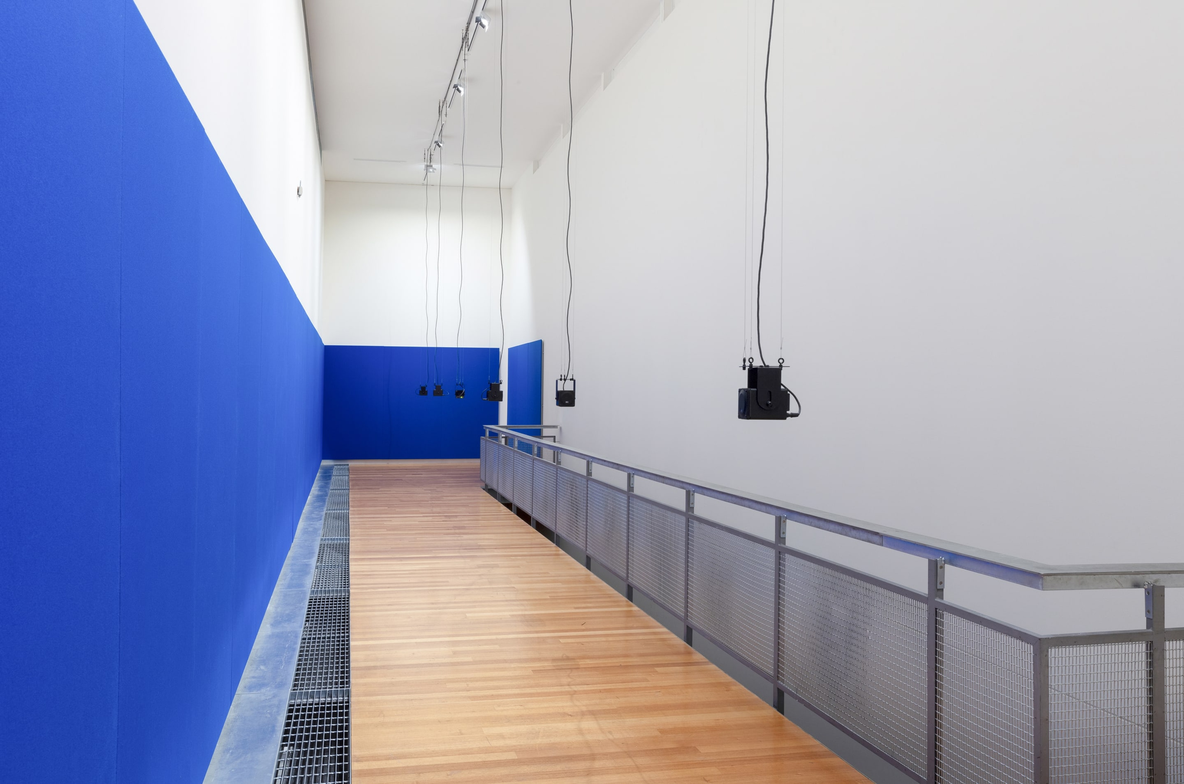 Florian Hecker, Formulation DBM Self, 2015–2017, 24:07 minutes; and Formulation as Texture [hcross], 2017, 24:20 minutes, pluriphonic computer-generated sound, loudspeaker system, acoustic panel system. Courtesy of the artist, Sadie Coles HQ and Galerie Neu. Installation view, Passages: Luke Fowler, Florian Hecker, Susan Philipsz, curated by Stephen Cleland, Adam Art Gallery Te Pātaka Toi, Victoria University of Wellington, 2019. Photo: Shaun Waugh.