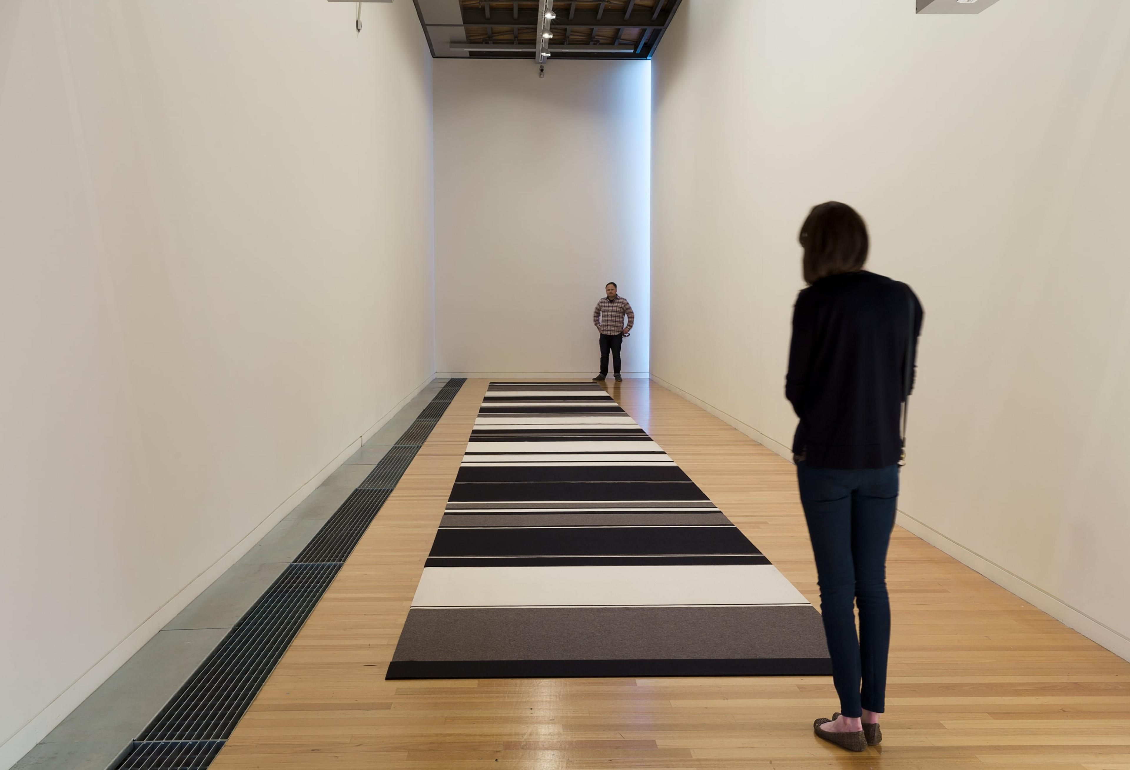 Installation view of Peter Robinson, Cuts and Junctures, 2013, cut wool felt, installation dimensions variable, at the Adam Art Gallery. Courtesy the artist and Peter McLeavey Gallery, Wellington. Photo: Shaun Waugh.