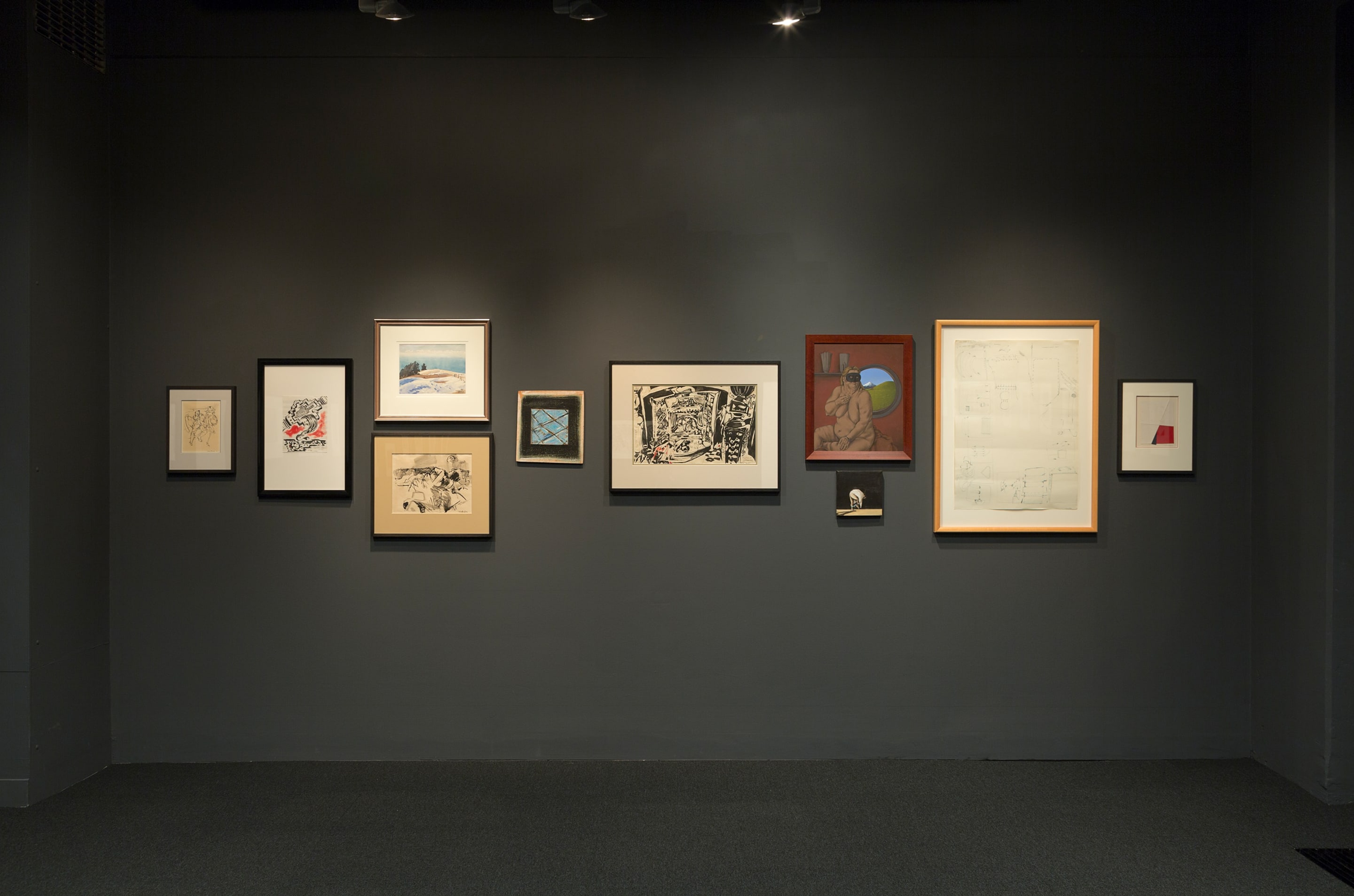 Installation view of the exhibition The Private World of Gordon H. Brown: Art Historian, Artist, Collector in The More You Know: The Victoria University Art Collection in Context at the Adam Art Gallery Te Pātaka Toi, Victoria University of Wellington (photo: Shaun Waugh)