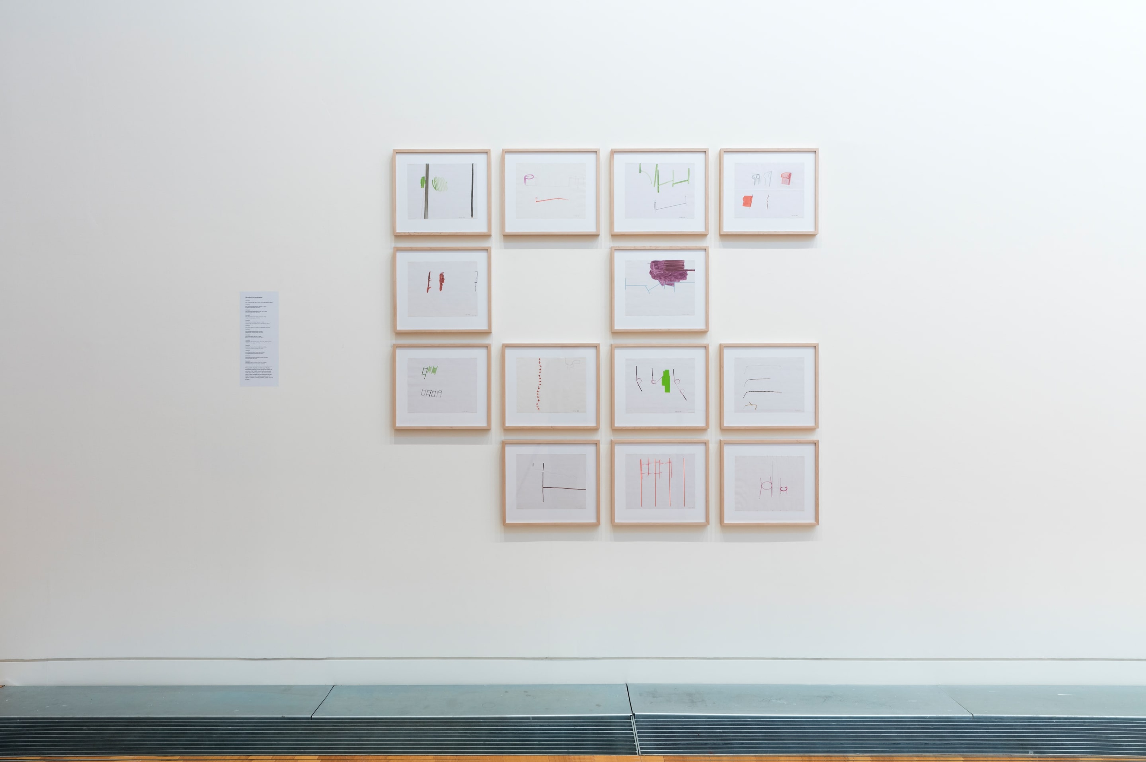 Installation view of works by Monika Brandmeier in the ifa-exhibition Linie Line Linea: Contemporary Drawing at the Adam Art Gallery Te Pātaka Toi, Victoria University of Wellington (photo: Shaun Waugh)