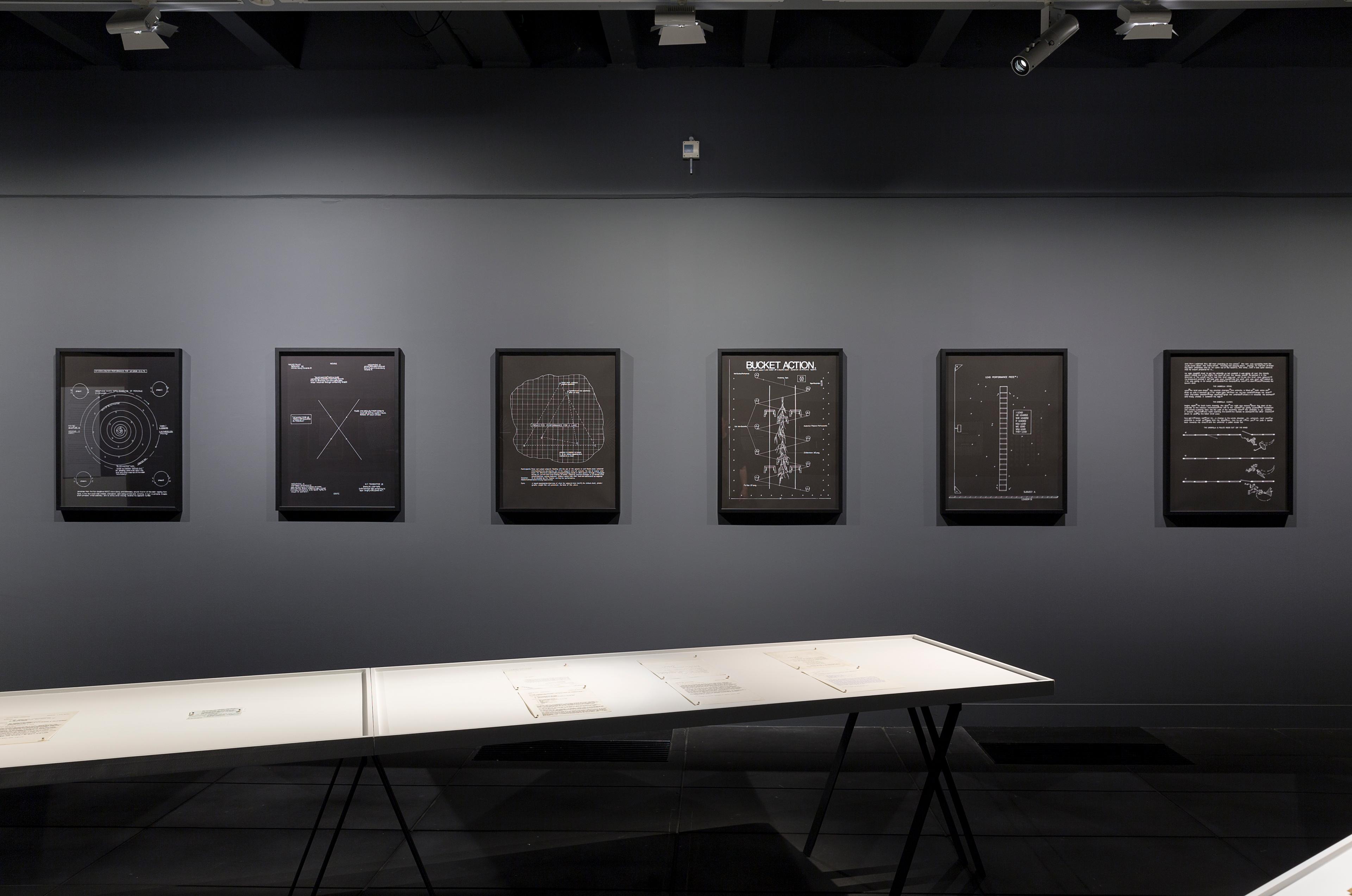 Installation view, Bruce Barber: Performance Scores, Adam Art Gallery Te Pātaka Toi, Victoria University of Wellington, 2015. Photo: Shaun Waugh