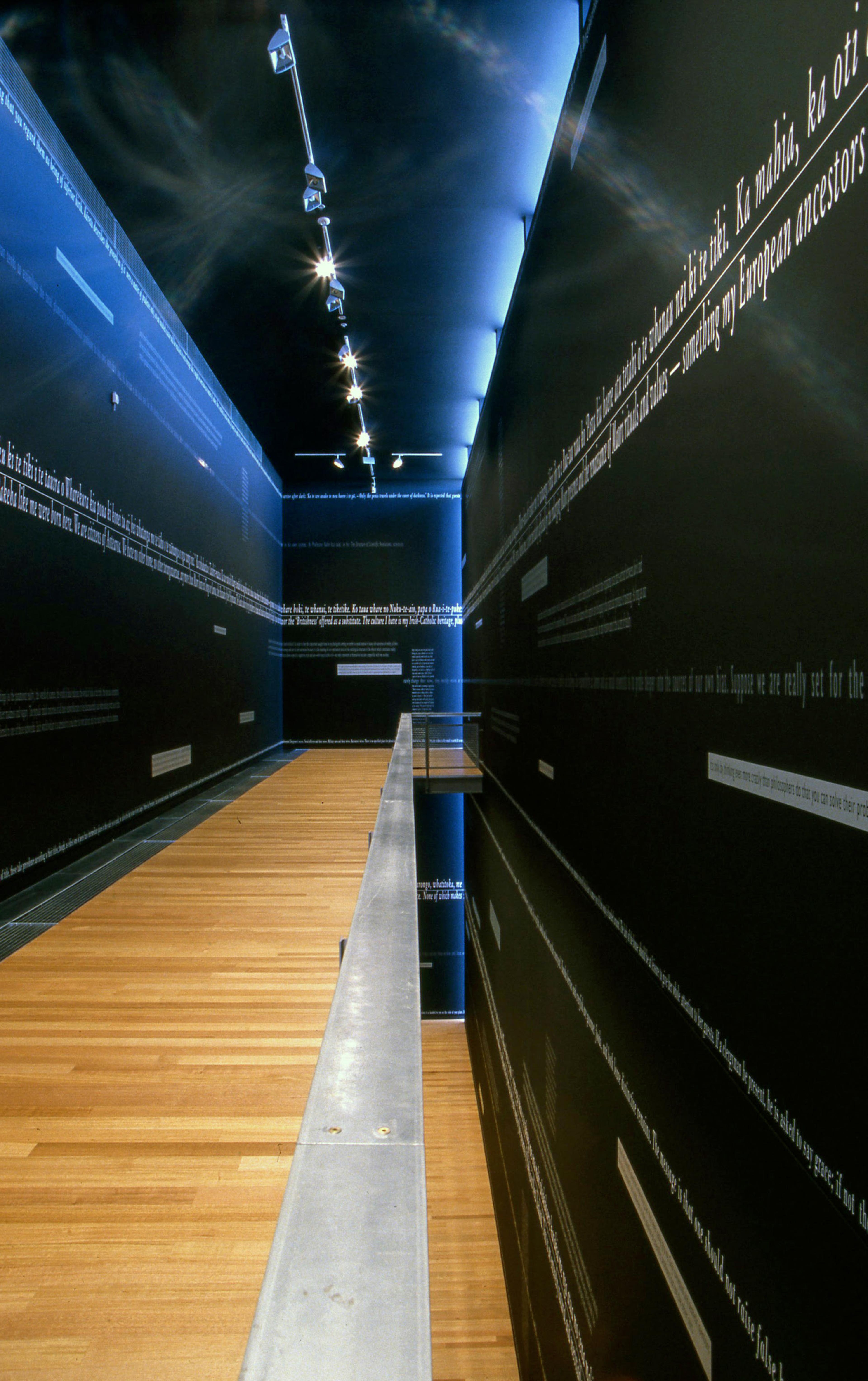 Installation view, Guests and Foreigners, Rules and Meaning (Te Kore), Adam Art Gallery Te Pātaka Toi, Victoria University of Wellington, 2000