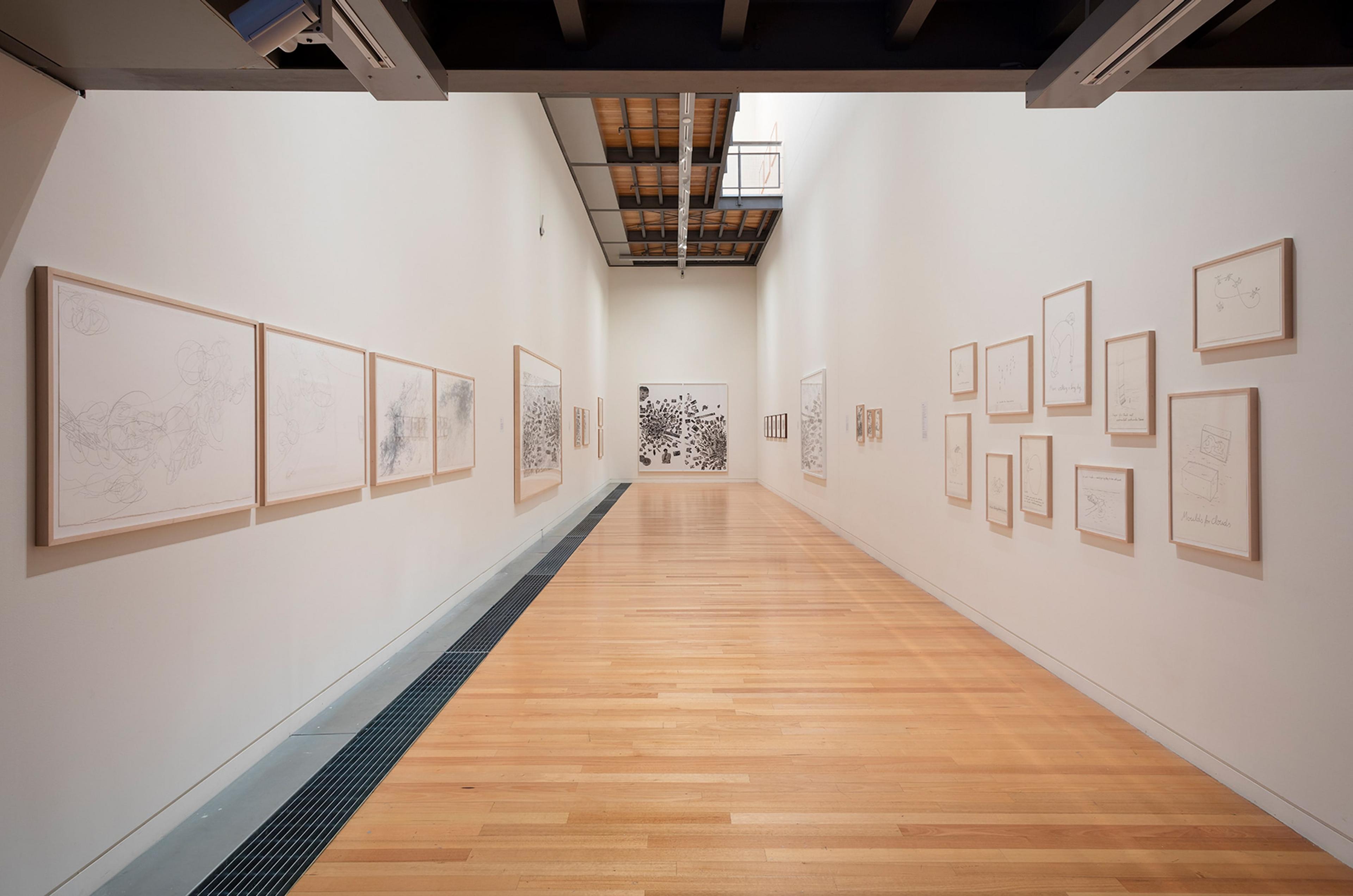 Installation view of the ifa-exhibition Linie Line Linea: Contemporary Drawing at the Adam Art Gallery Te Pātaka Toi, Victoria University of Wellington (photo: Shaun Waugh)