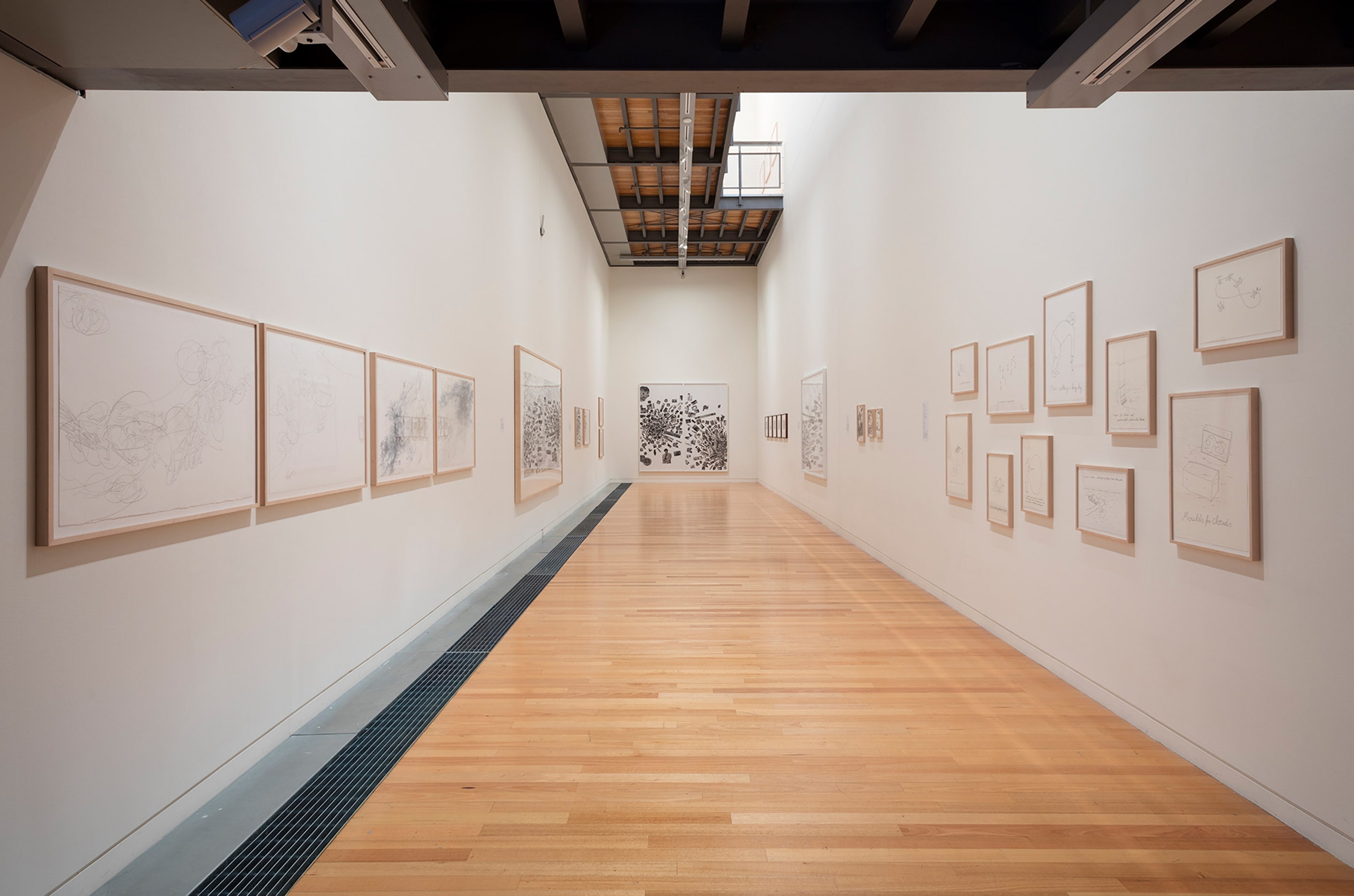 Installation view of the ifa-exhibition Linie Line Linea: Contemporary Drawing at the Adam Art Gallery Te Pātaka Toi, Victoria University of Wellington (photo: Shaun Waugh)