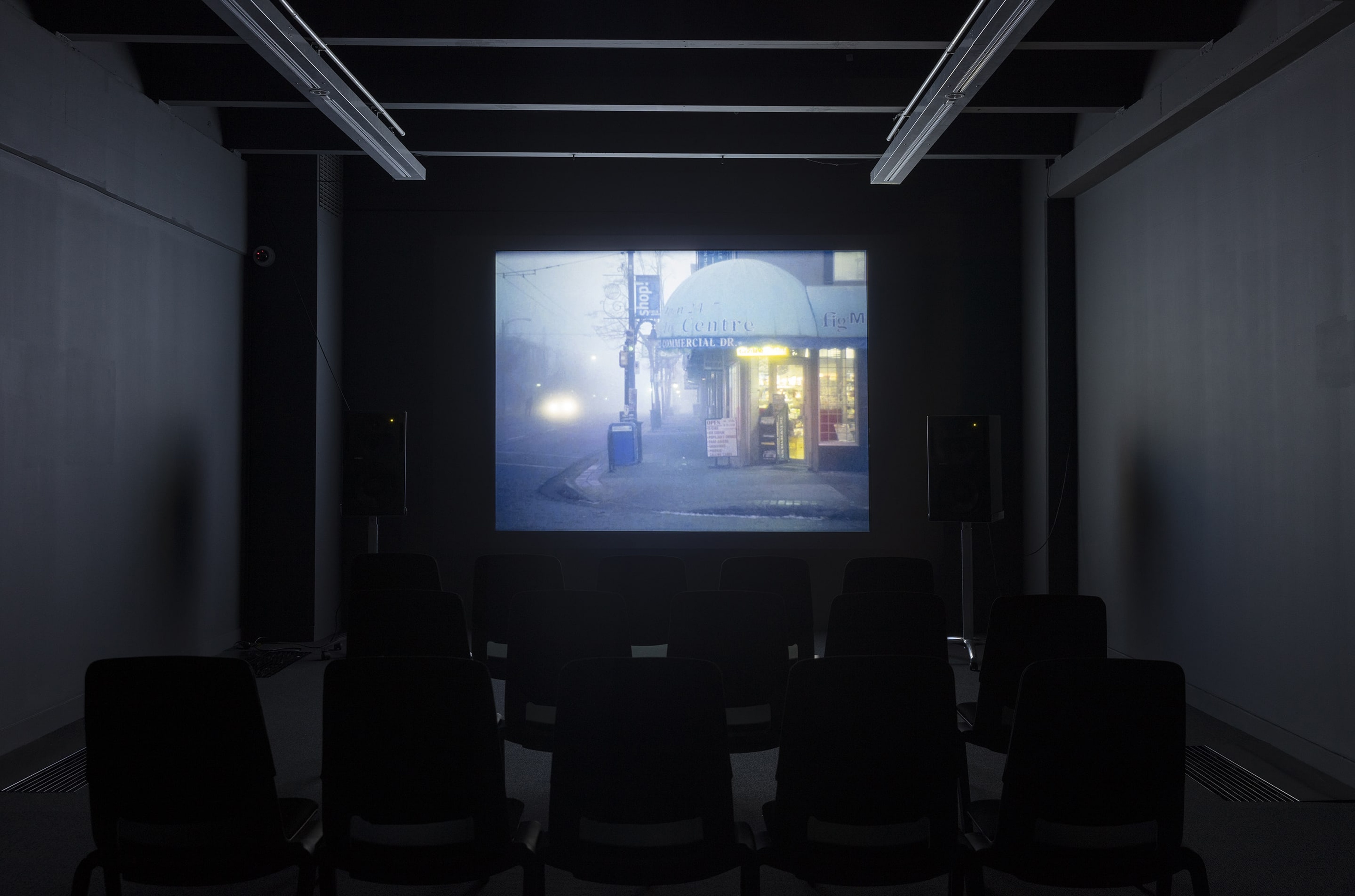 Luke Fowler, Electro-Pythagoras (A Portrait of Martin Bartlett), 2017, 16mm film transferred to HD video, 45 Minutes, colour, stereo, 4:3. Courtesy of the artist, The Modern Institute, Glasgow and Gisela Capitain Gallery, Cologne. Installation view, Passages: Luke Fowler, Florian Hecker, Susan Philipsz, curated by Stephen Cleland, Adam Art Gallery Te Pātaka Toi, Victoria University of Wellington, 2019. Photo: Shaun Waugh.