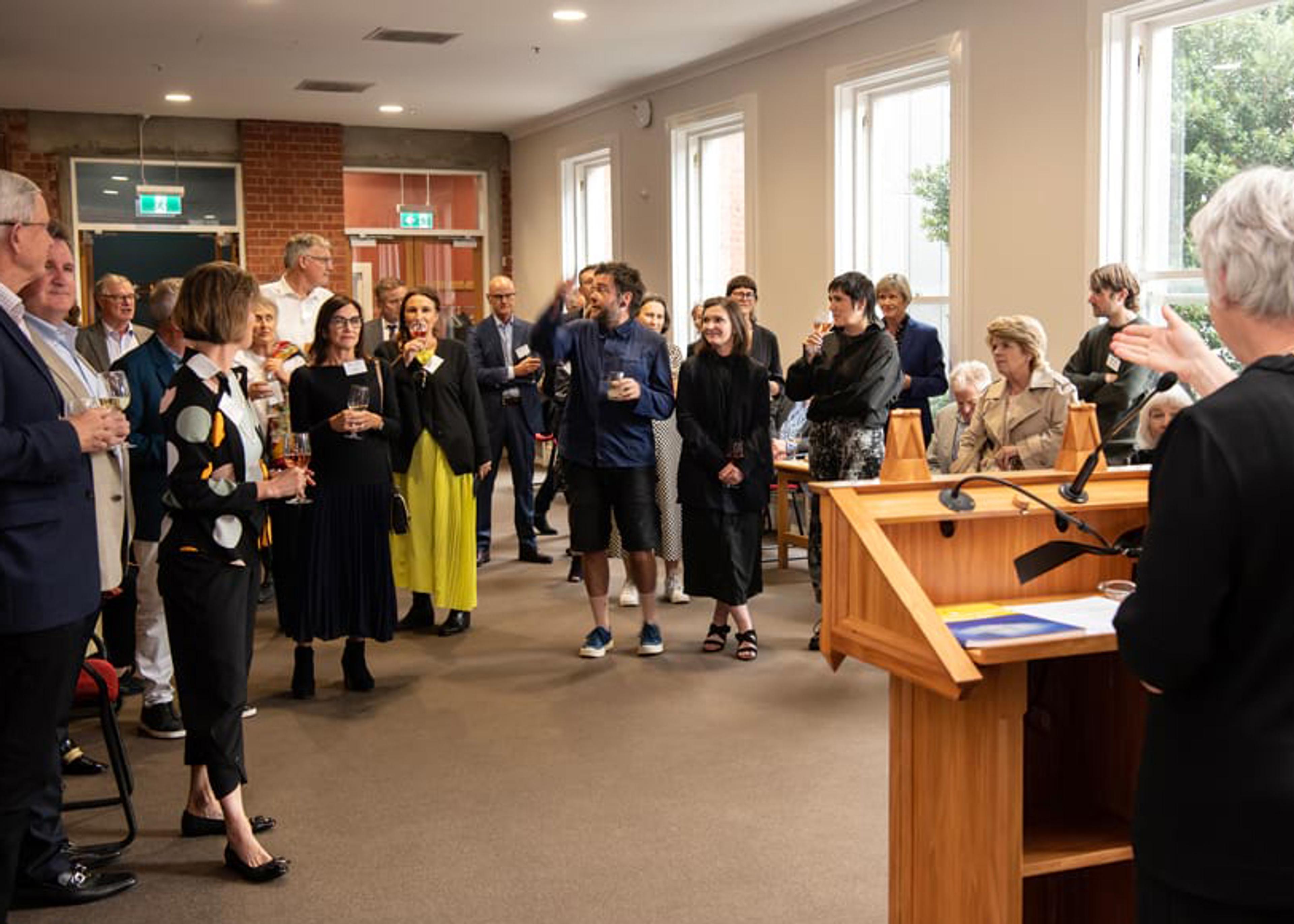 Te Pātaka Toi Adam Art Gallery Patrons in the Hunter Common Room, 23 November 2022. Photograph: Robert Cross. 