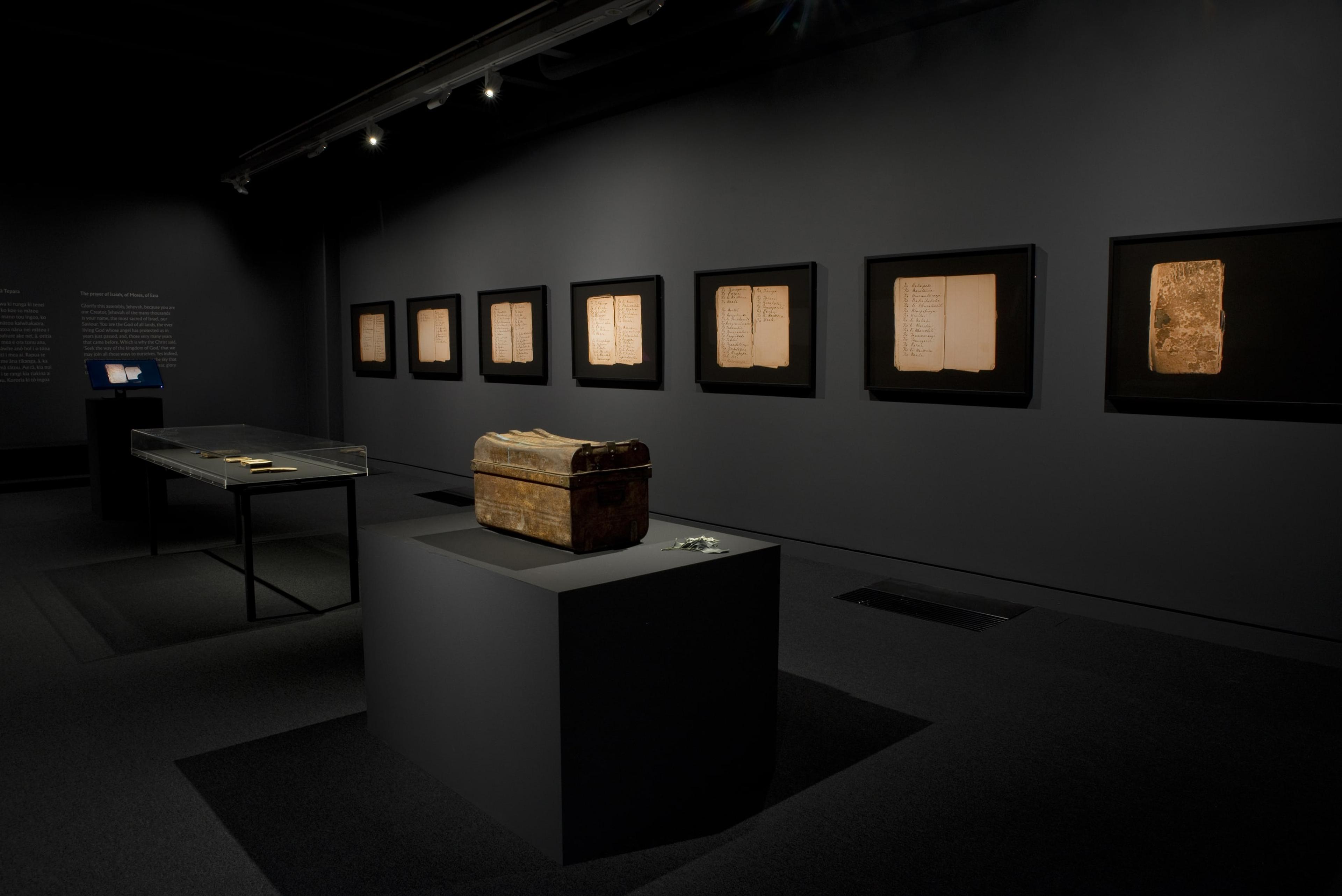 Installation view of Te Taniwha: The Manuscript of Ārikirangi