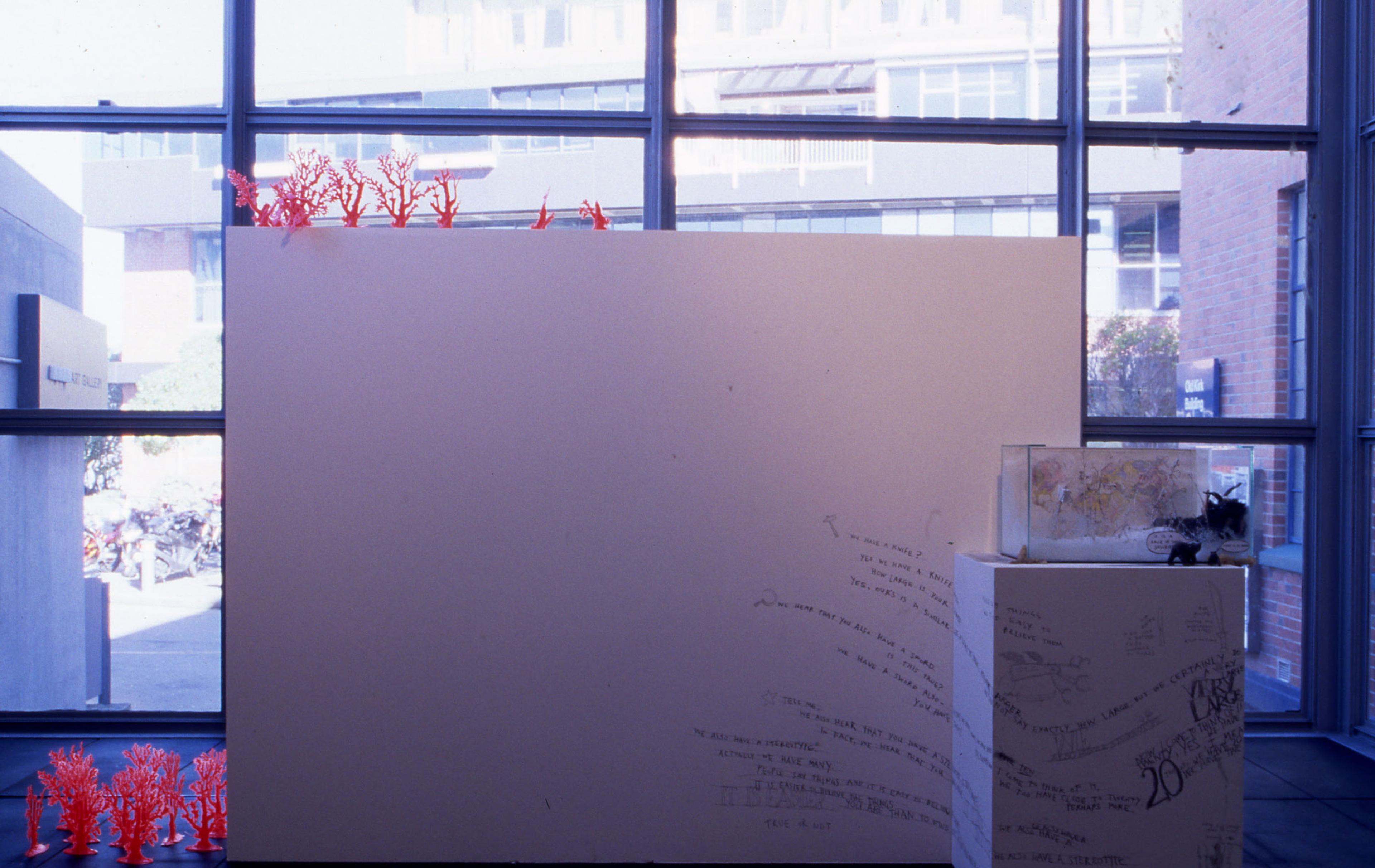 Installation view, Bombs Away, Adam Art Gallery Te Pātaka Toi, Victoria University of Wellington, 2003