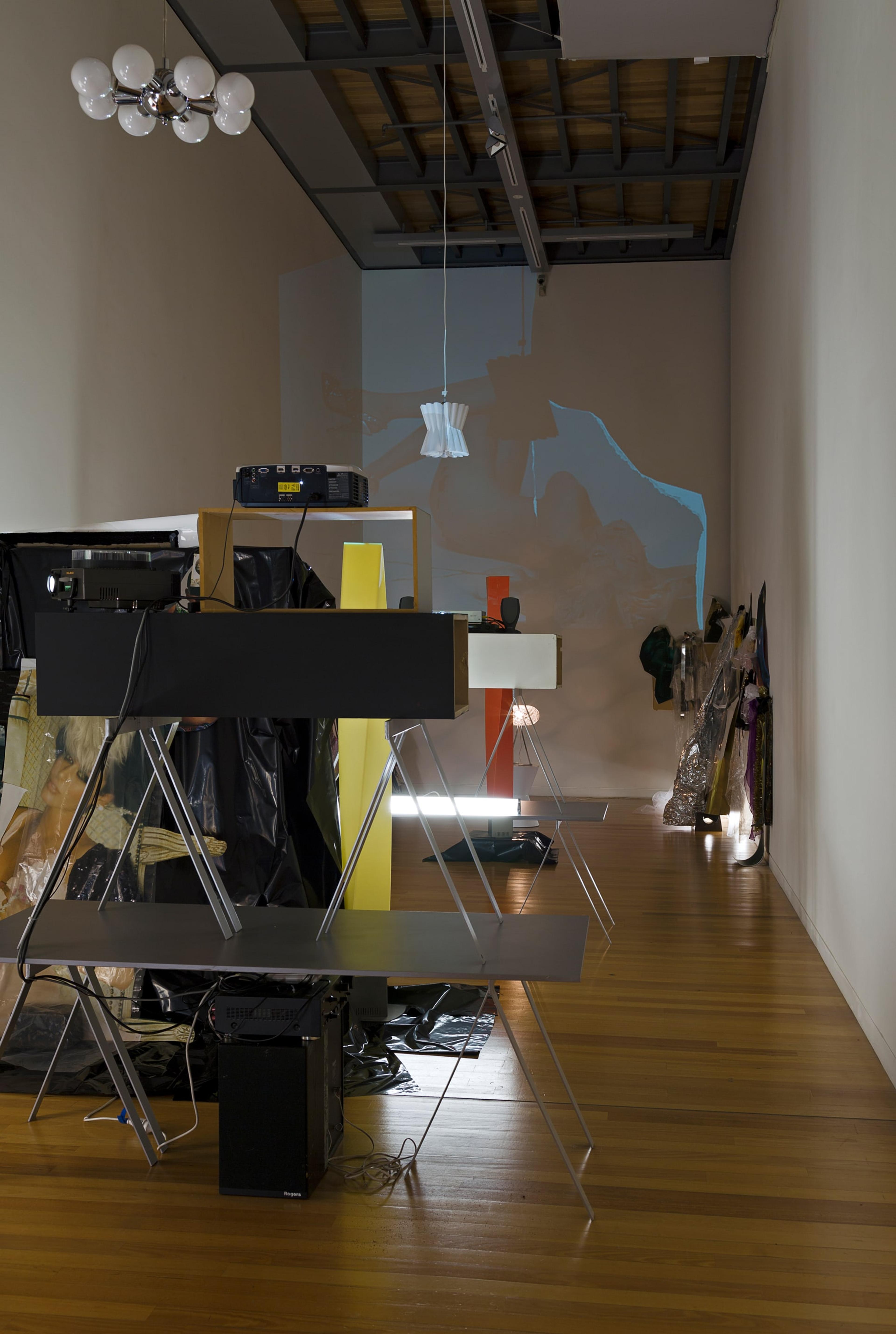 Installation view of Jacqueline Fraser, THE MAKING OF THE CIAO MANHATTAN TAPES 2013, in Beautiful Creatures: Jack Smith / Bill Henson / Jacqueline Fraser. Photo: Shaun Waugh.