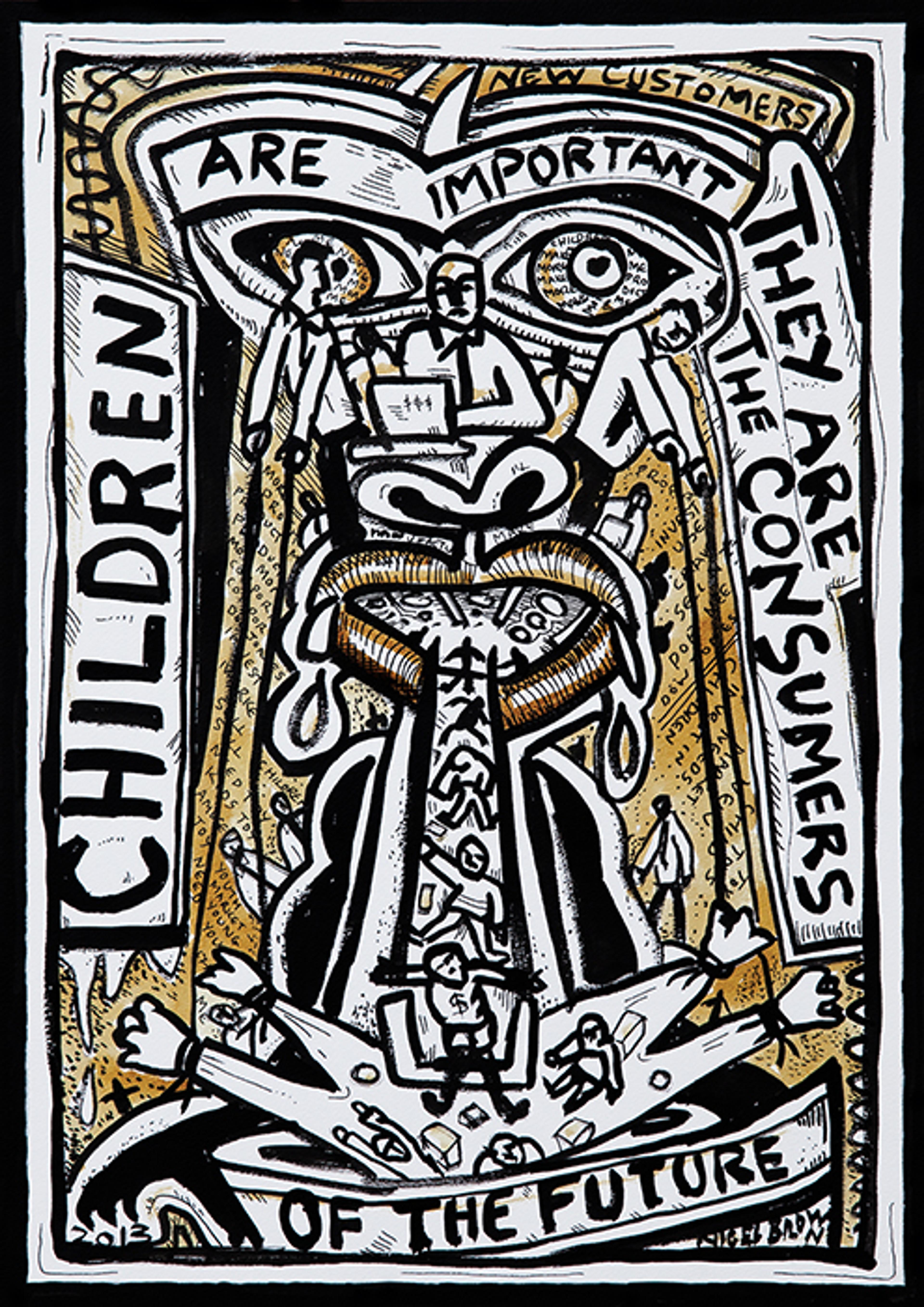 Children Are Important (2013). Design: Nigel Brown. Winning entry to the ‘Consumers of the Future’ Adam Art Gallery/White Fungus open-entry Poster Competition