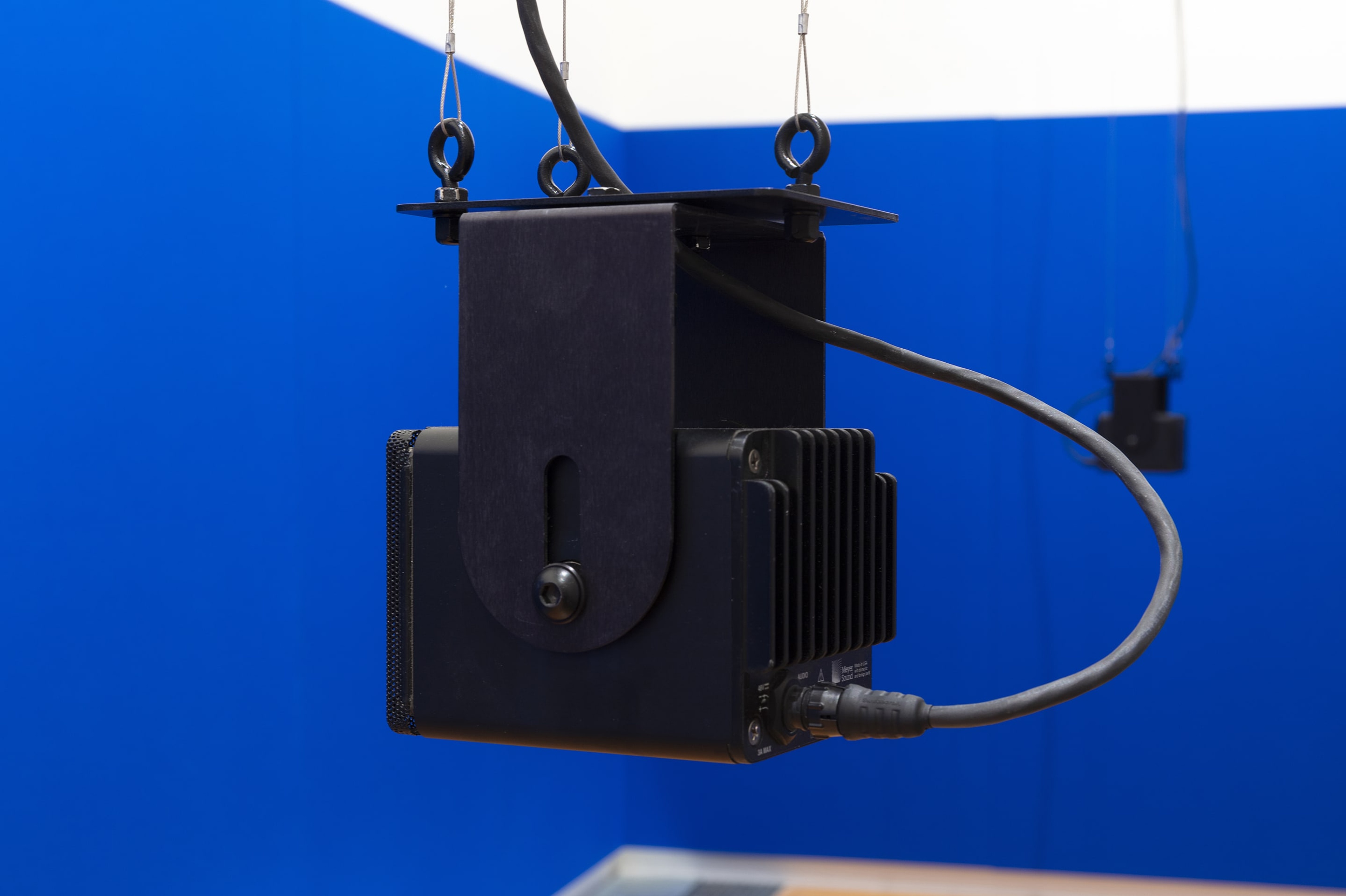 Florian Hecker, Formulation DBM Self, 2015–2017, 24:07 minutes; and Formulation as Texture [hcross], 2017, 24:20 minutes, pluriphonic computer-generated sound, loudspeaker system, acoustic panel system. Courtesy of the artist, Sadie Coles HQ and Galerie Neu. Installation view, Passages: Luke Fowler, Florian Hecker, Susan Philipsz, curated by Stephen Cleland, Adam Art Gallery Te Pātaka Toi, Victoria University of Wellington, 2019. Photo: Shaun Waugh.