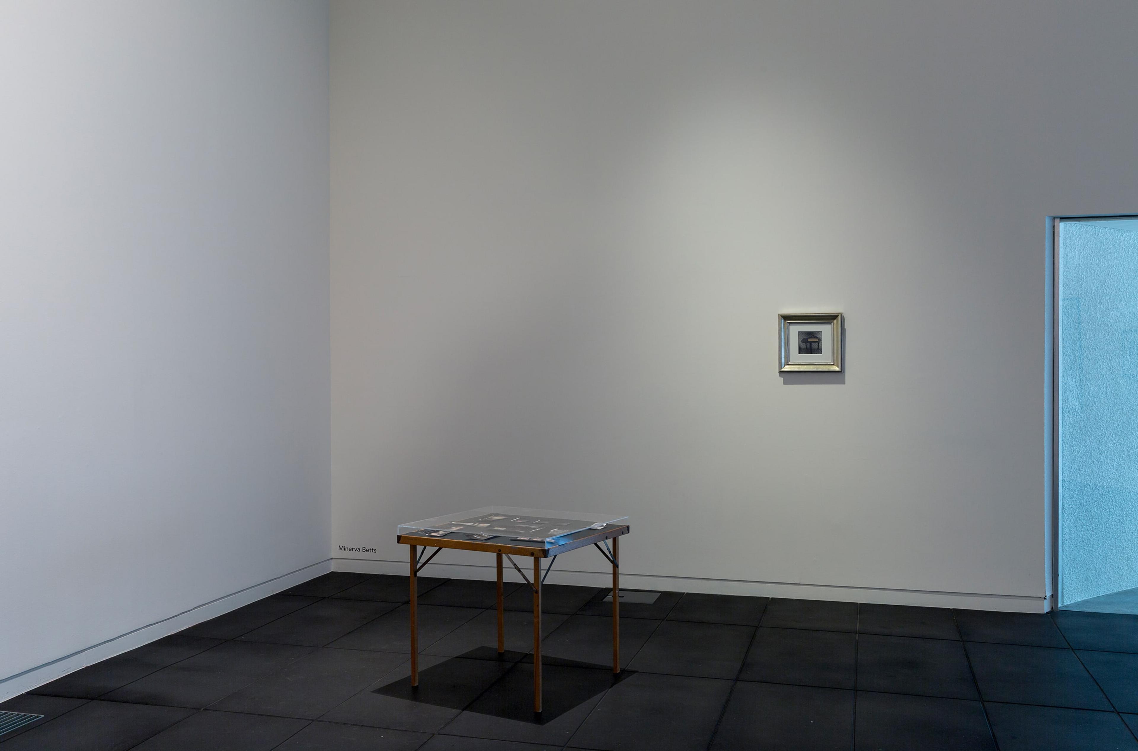 Installation view: Minerva Betts, courtesy of the Estate of L. Budd and Michael Lett, Auckland. In Fragments of a World, curated by Sandy Callister, Adam Art Gallery Te Pātaka Toi, Victoria University of Wellington (photo: Shaun Waugh)