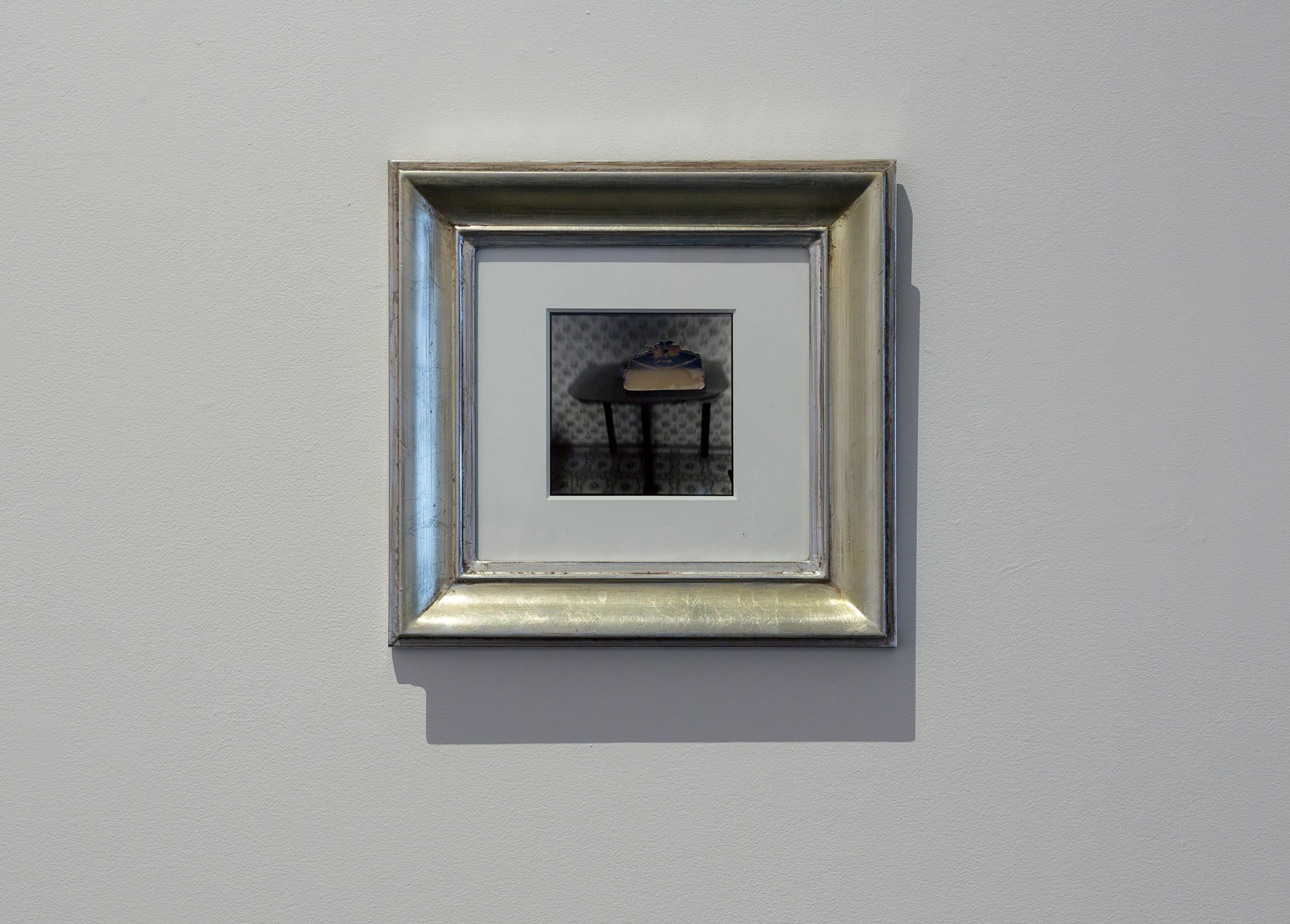 Minerva Betts, Table circa 1980, silver bromide print, framed, 350 x 365mm. Courtesy of the Estate of L. Budd and Michael Lett, Auckland. In Fragments of a World, curated by Sandy Callister, Adam Art Gallery Te Pātaka Toi, Victoria University of Wellington (photo: Shaun Waugh)