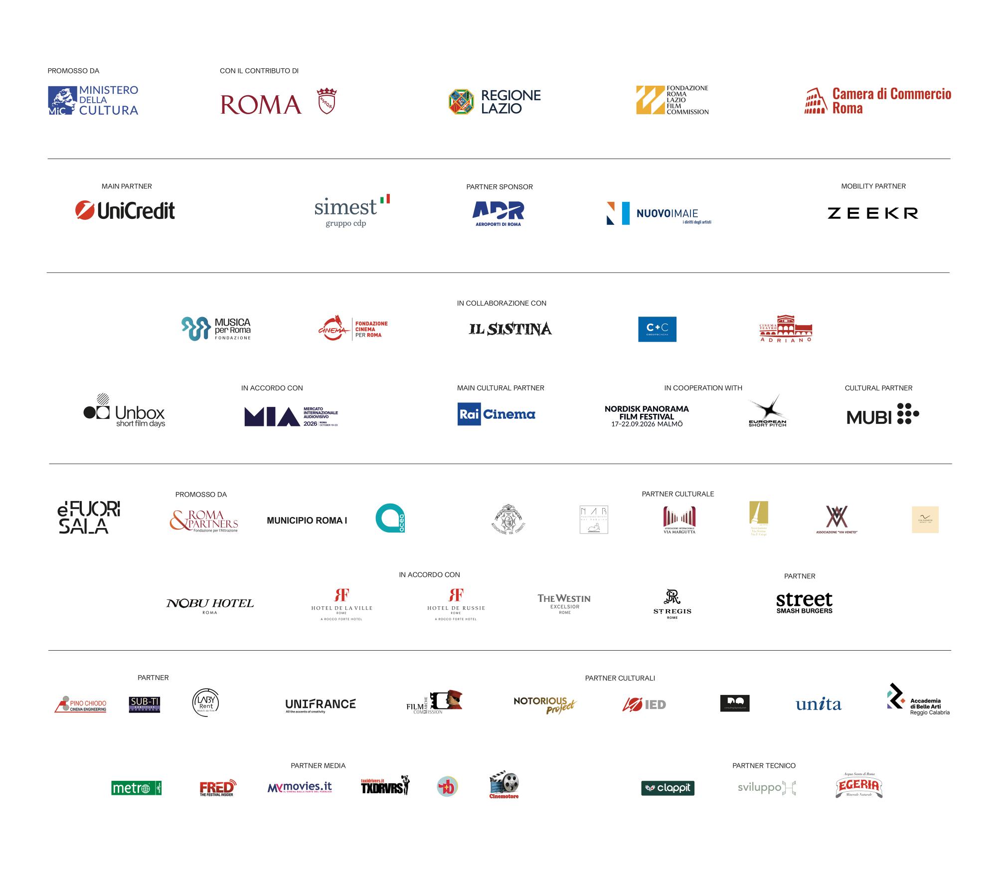 Colophon: i partner del festival