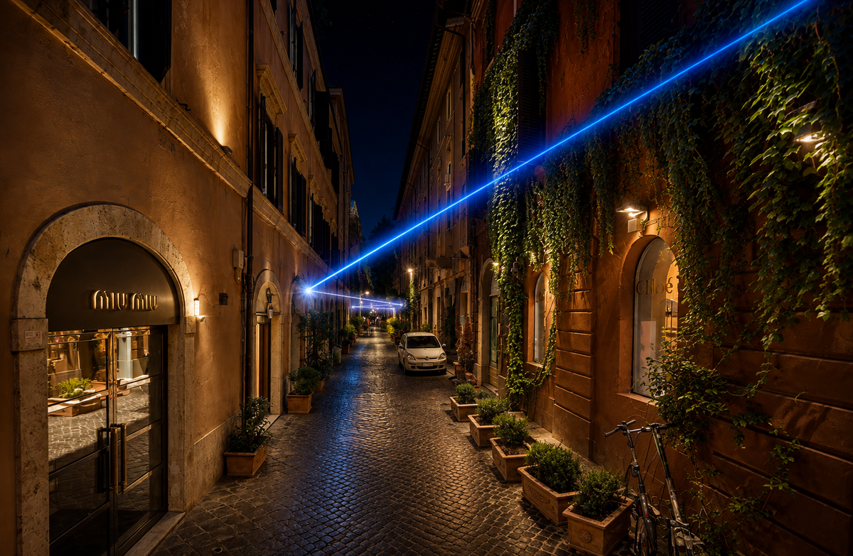 LEGARSI ALL’ARTE Opera urbana di sartoria luminosa
