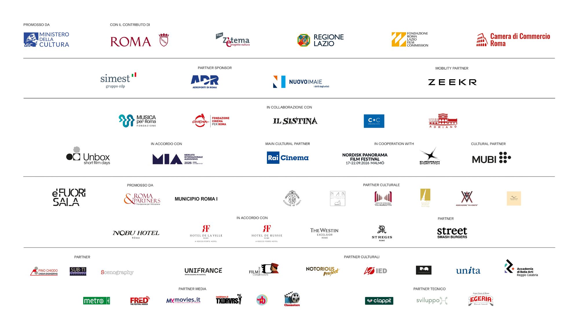 Colophon: i partner del festival