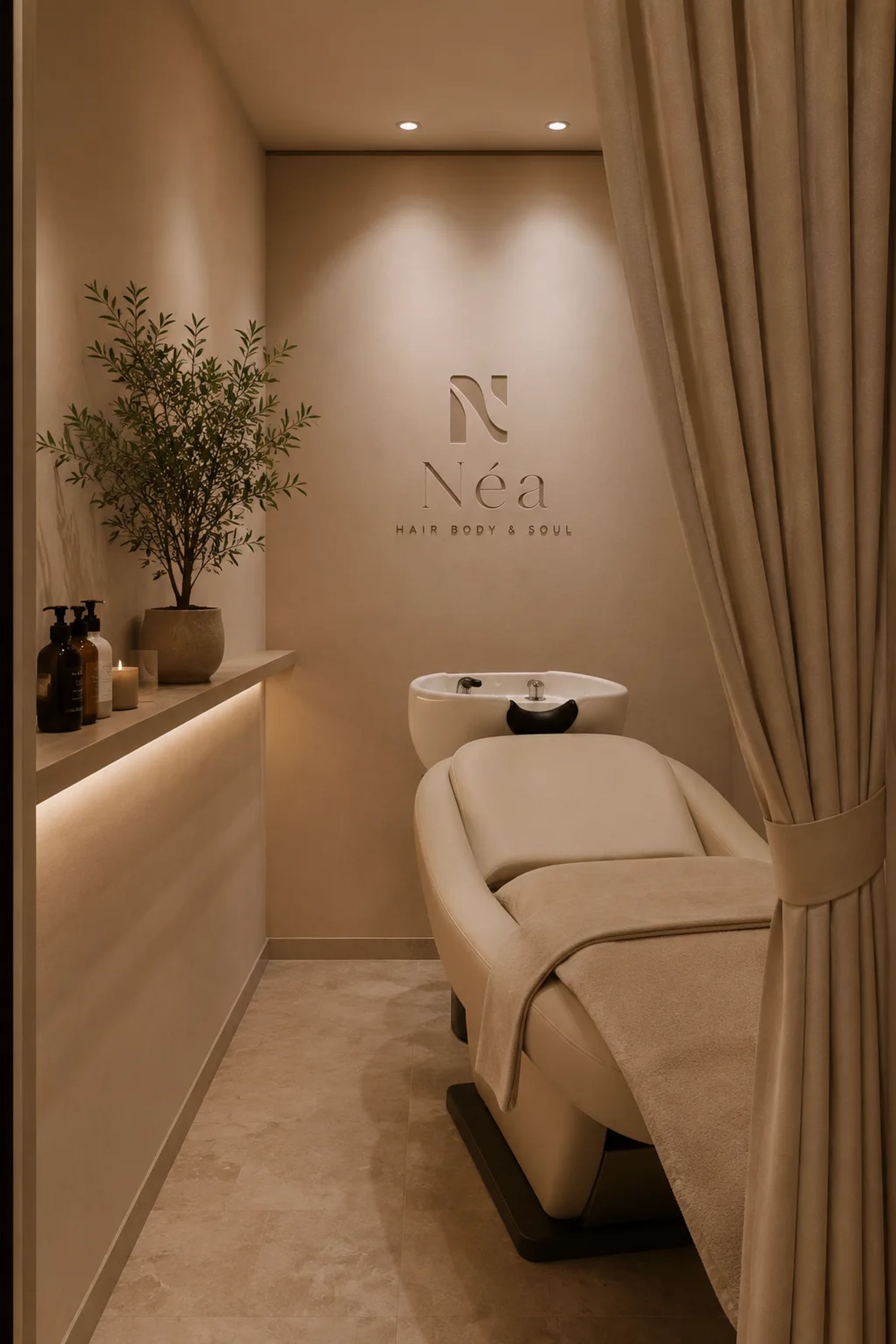 Warmer NÉA Hair-Spa-Raum im Zürcher Seefeld