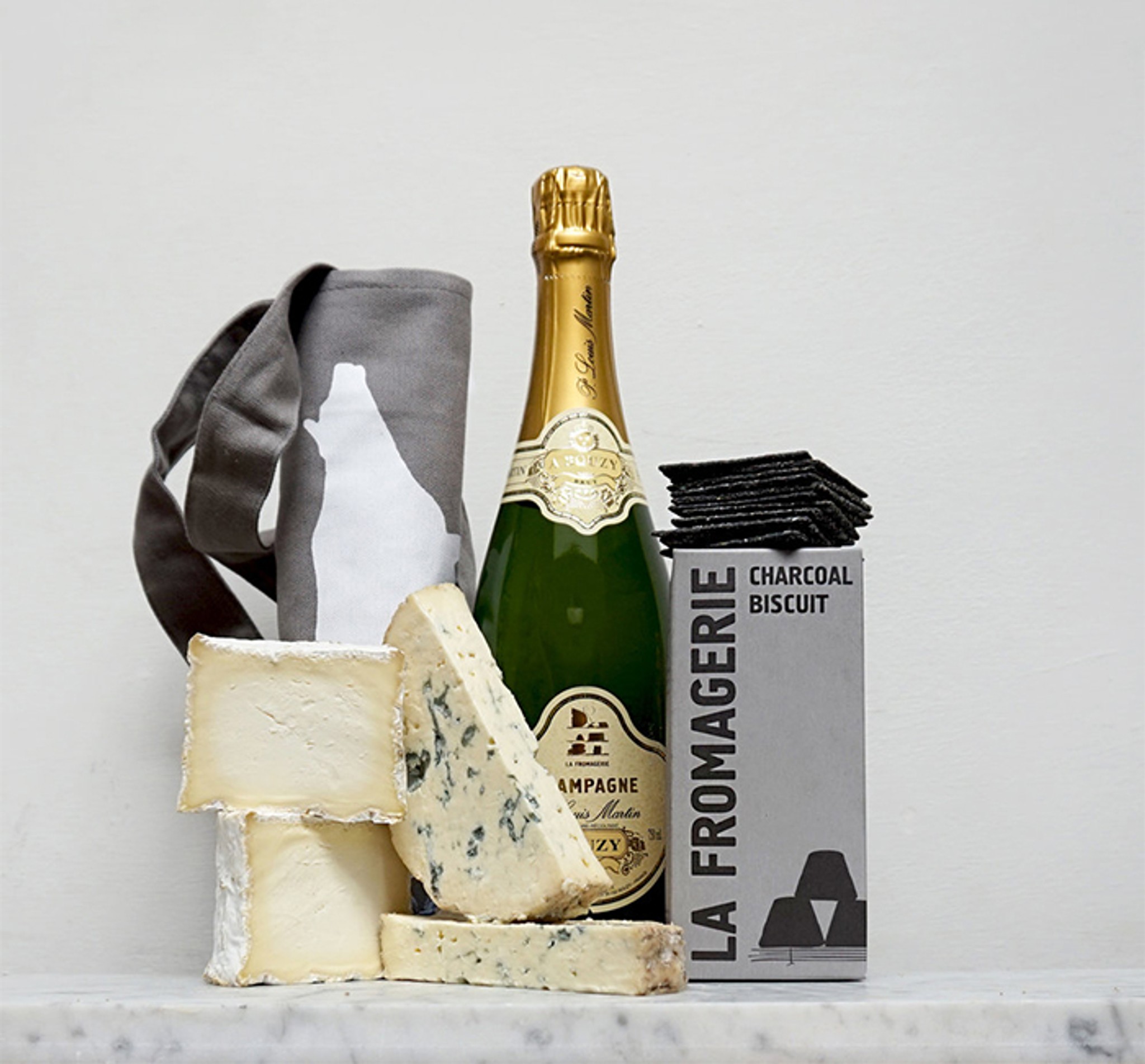 Cheese and champagne box from La Fromagerie