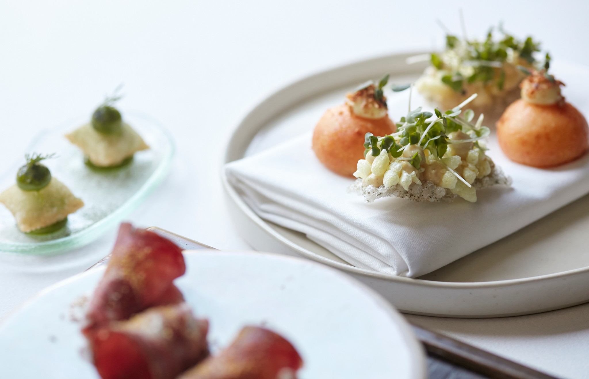 Canapes at Marcus Belgravia, Michelin-starred restaurant in London