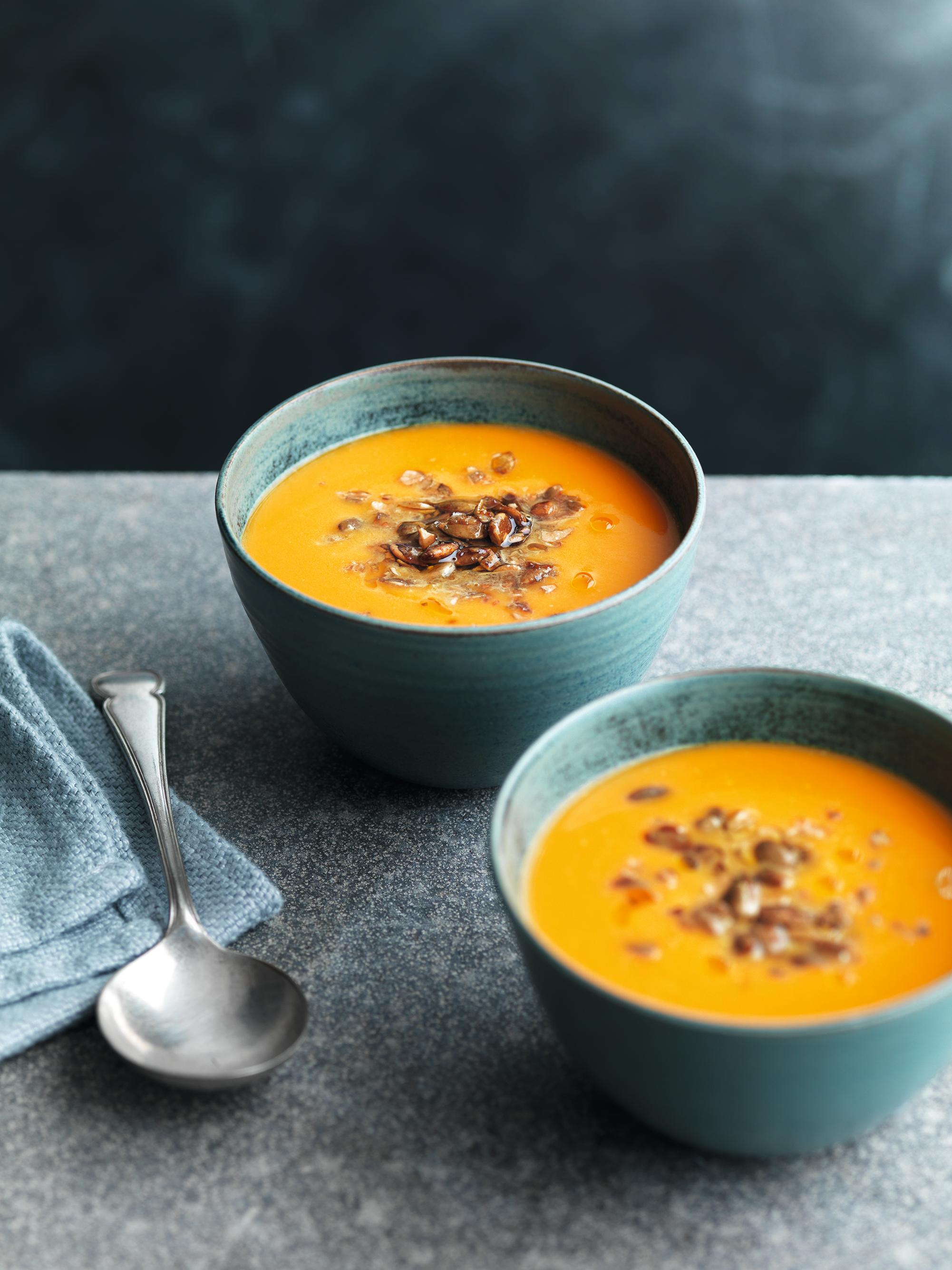 Pumpkin Soup with Maple-Toasted Seeds | Marcus Wareing
