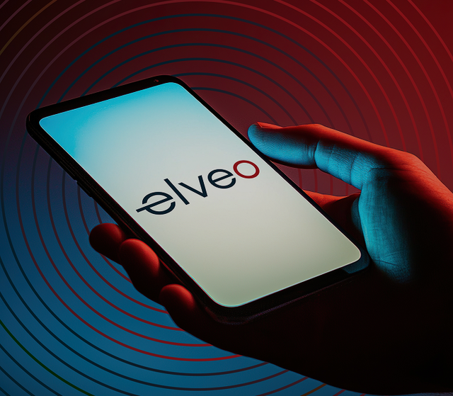 A hand holds up a phone in silhouette against a white ground